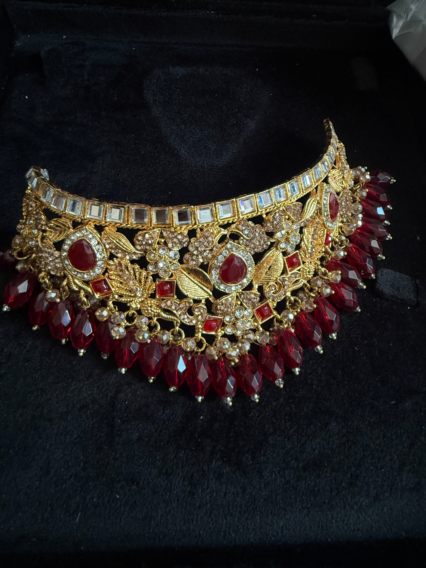 Harnoor - Mala set with choker, jhumar, jhumke and tikka available in 6 colours