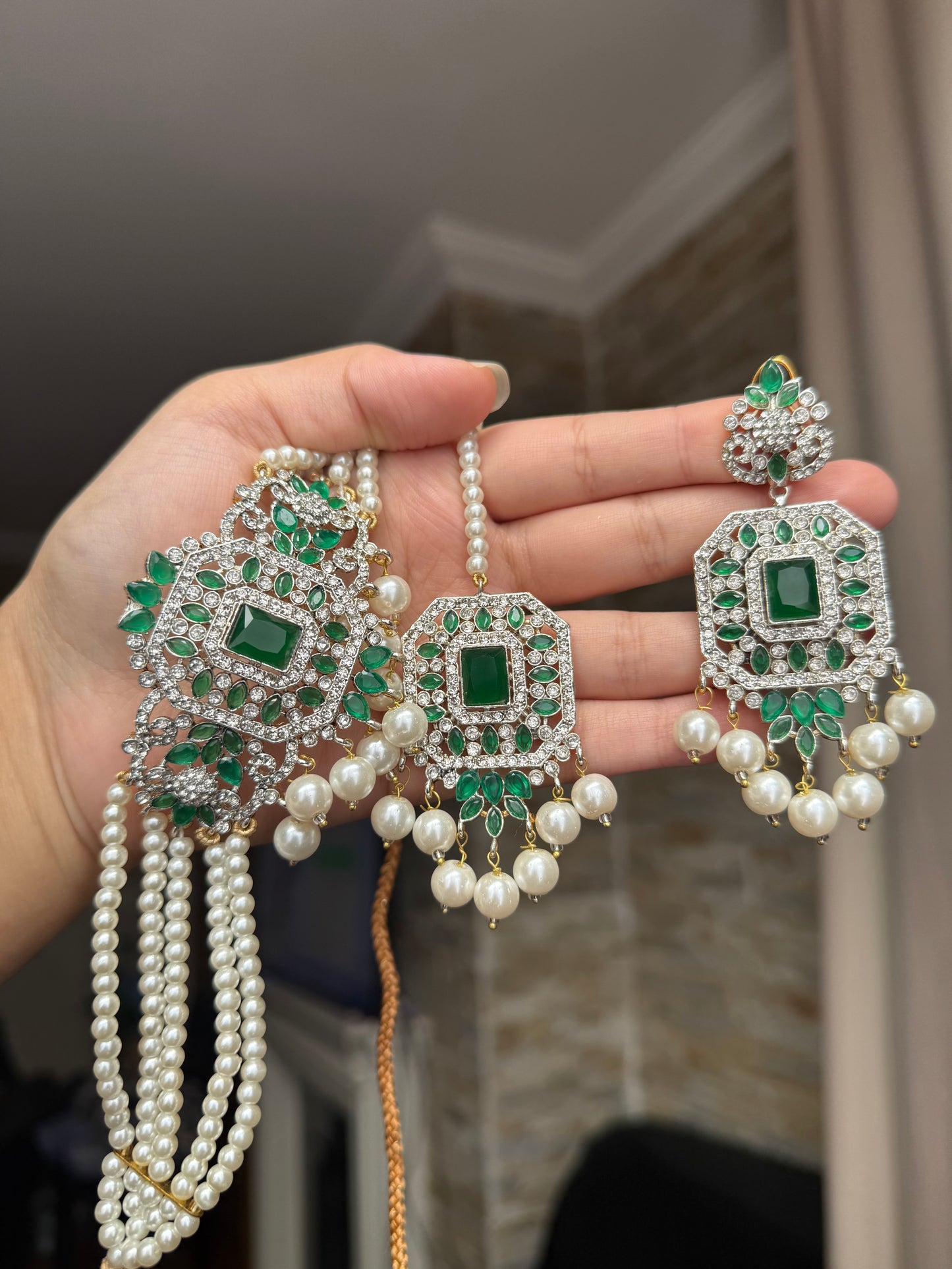 Rania - Choker set with earrings and tikka available in 10 colours