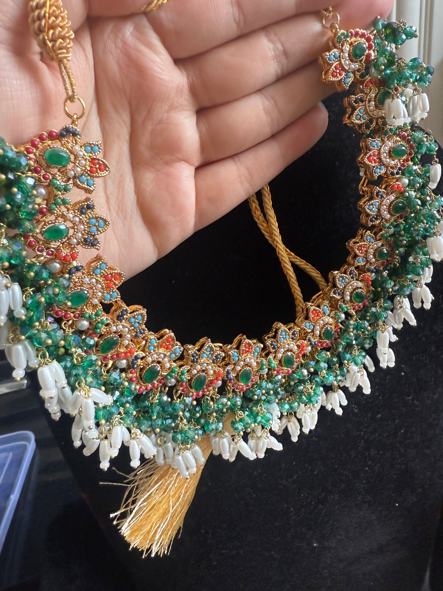 Neeti - Necklace with sahara earrings and tikka | 8 colours available