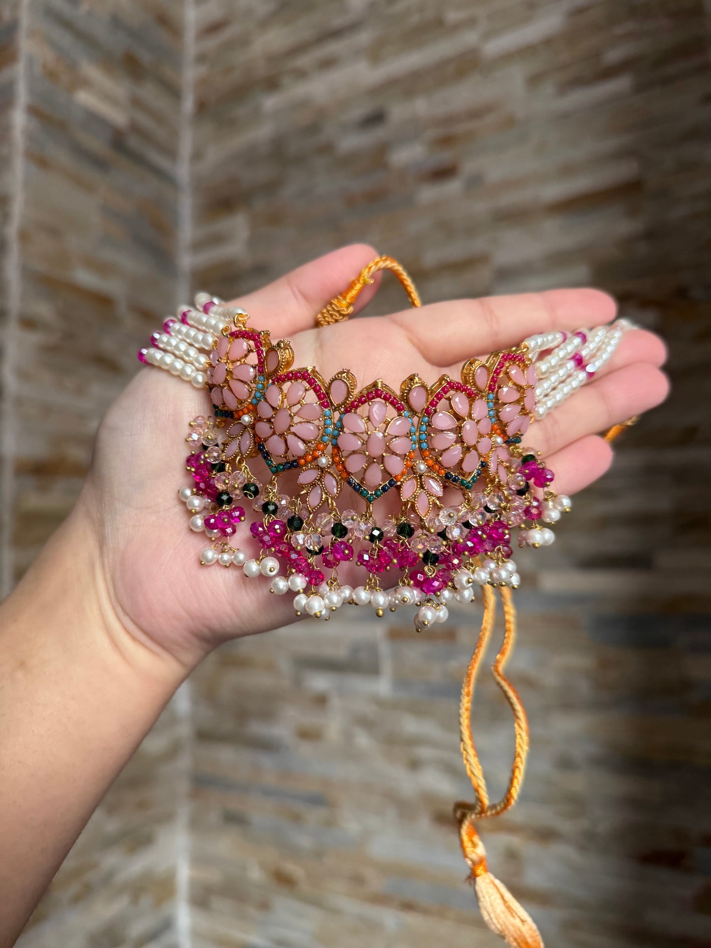 MARJAAN - Choker set with Earrings & Tikka | available in 10 colours