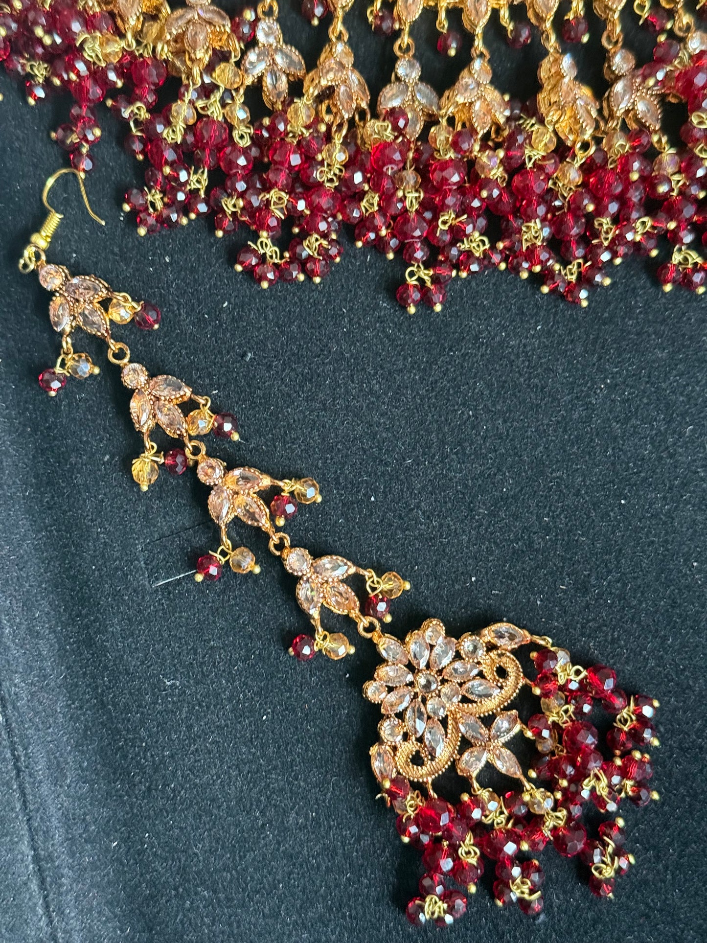 ALISHAY - Bridal set | includes Necklace with jhumar, jhumke, tikka and nose ring.