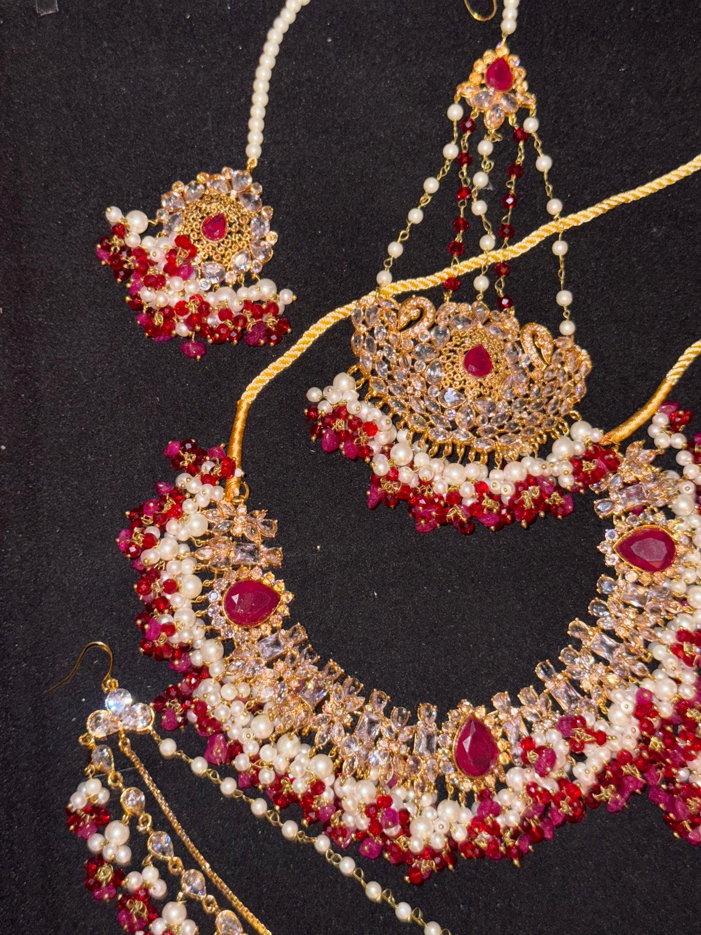 LAILA - Bridal set with sahara earring, tikka & jhumar | 2 colours available