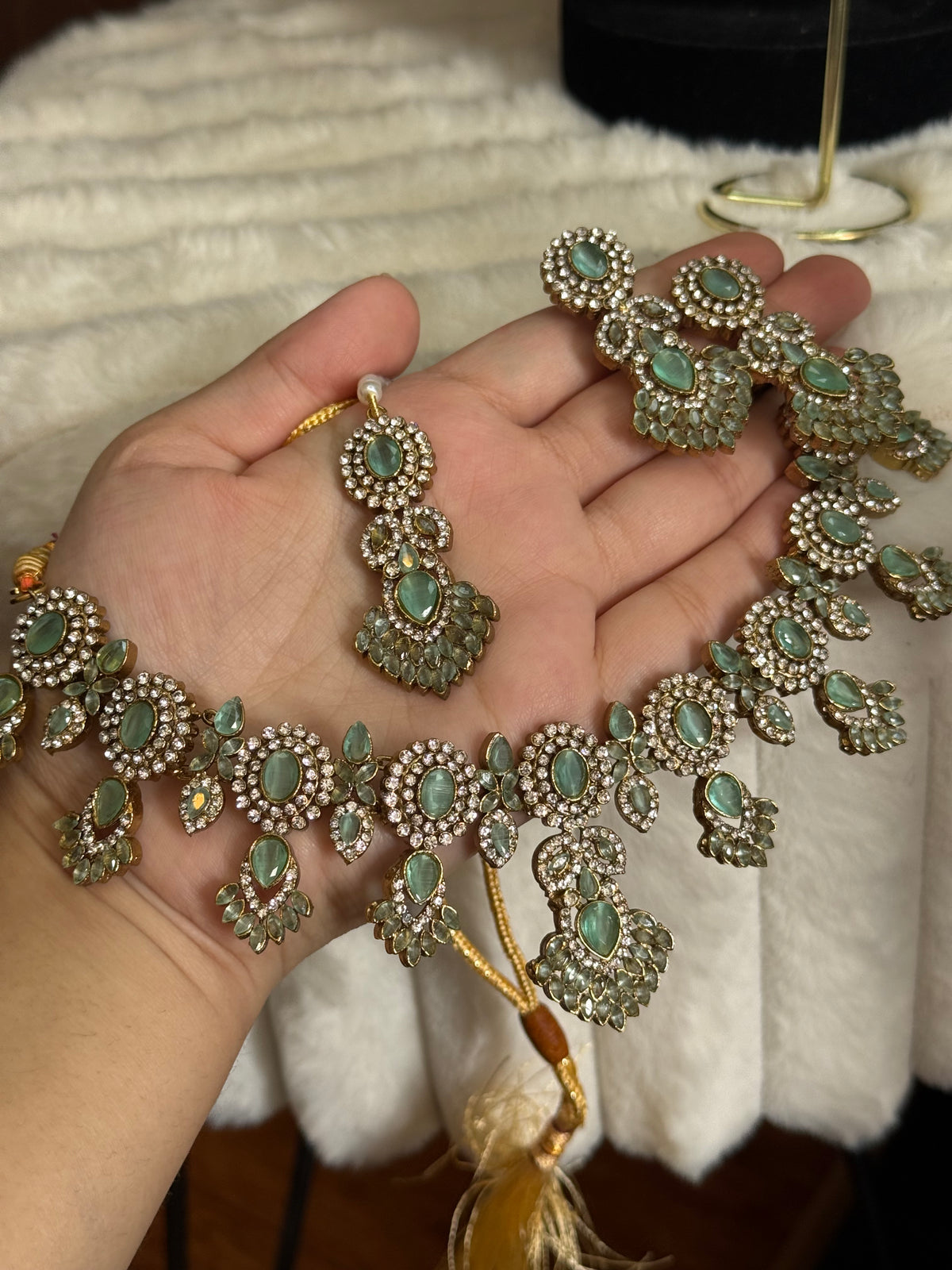 MAHRUKH - AD Necklace with earrings and tikka available | available in 7 colours