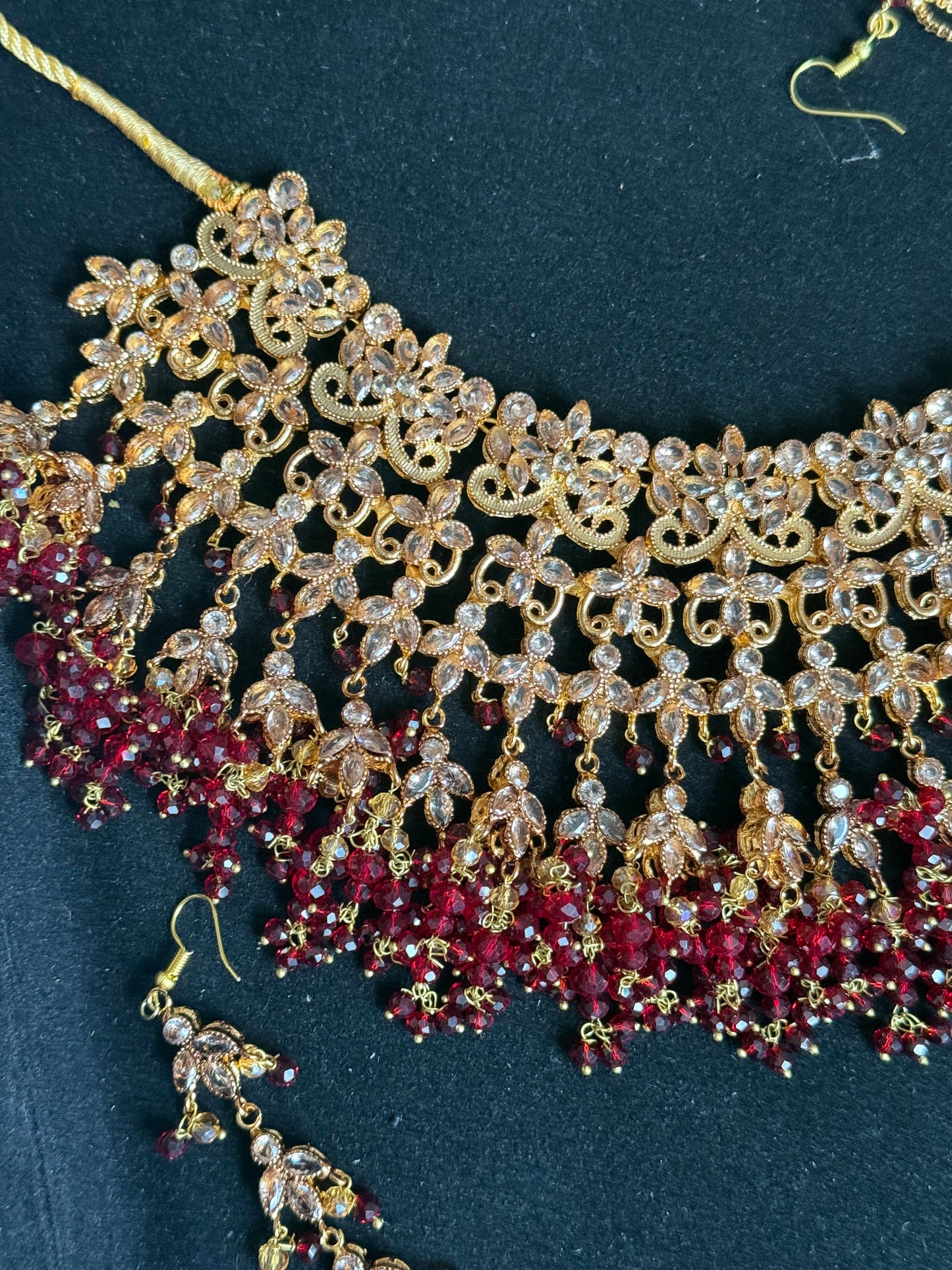 ALISHAY - Bridal set | includes Necklace with jhumar, jhumke, tikka and nose ring.