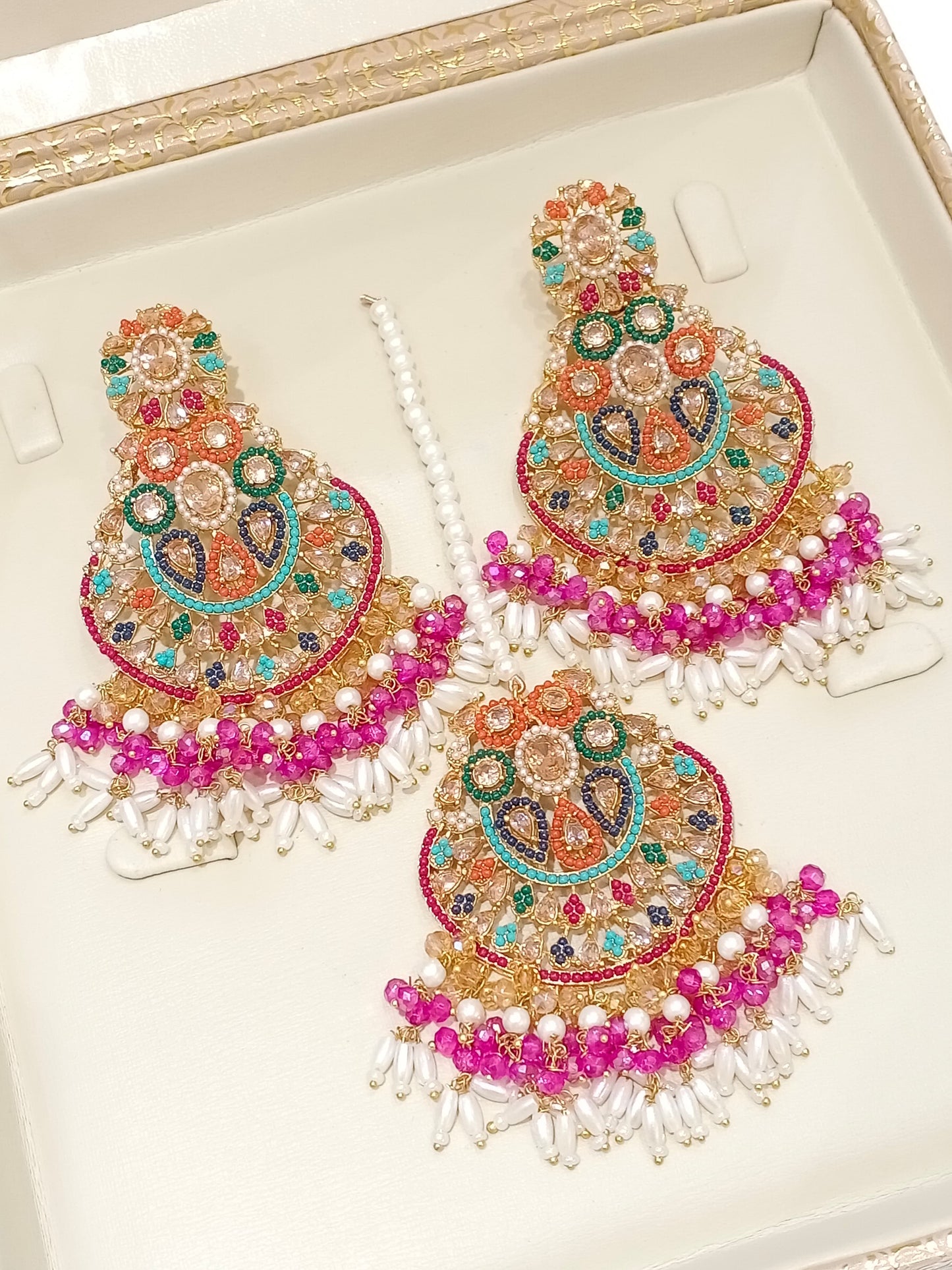 Annie - Earrings tikka set 8 colours available