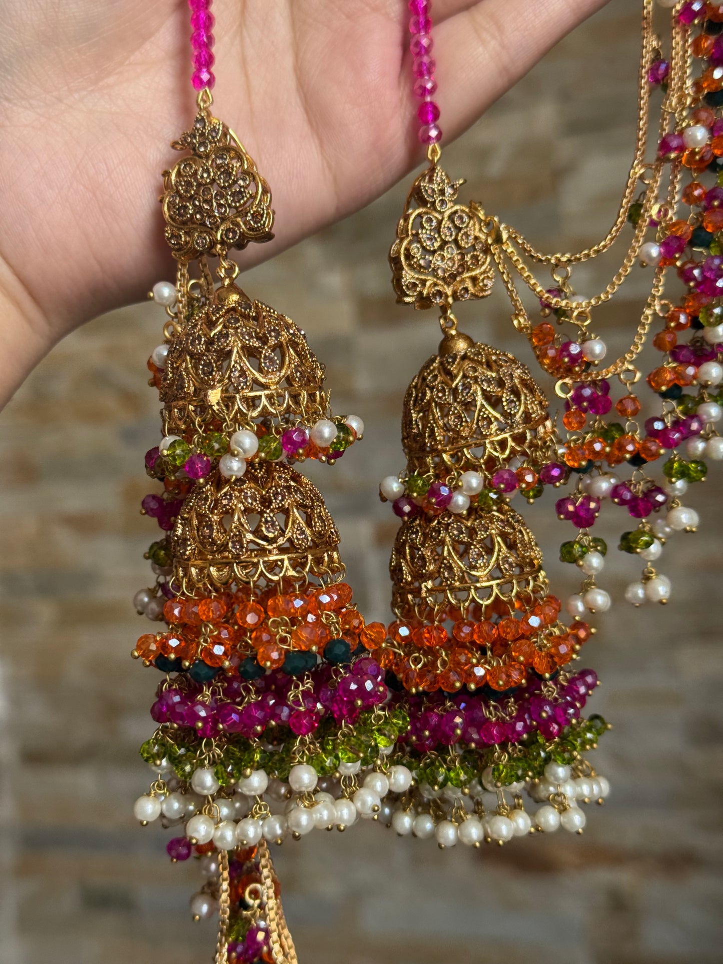 PIYA - Mehndi Bridal set | includes Choker with Jhumke & tikka