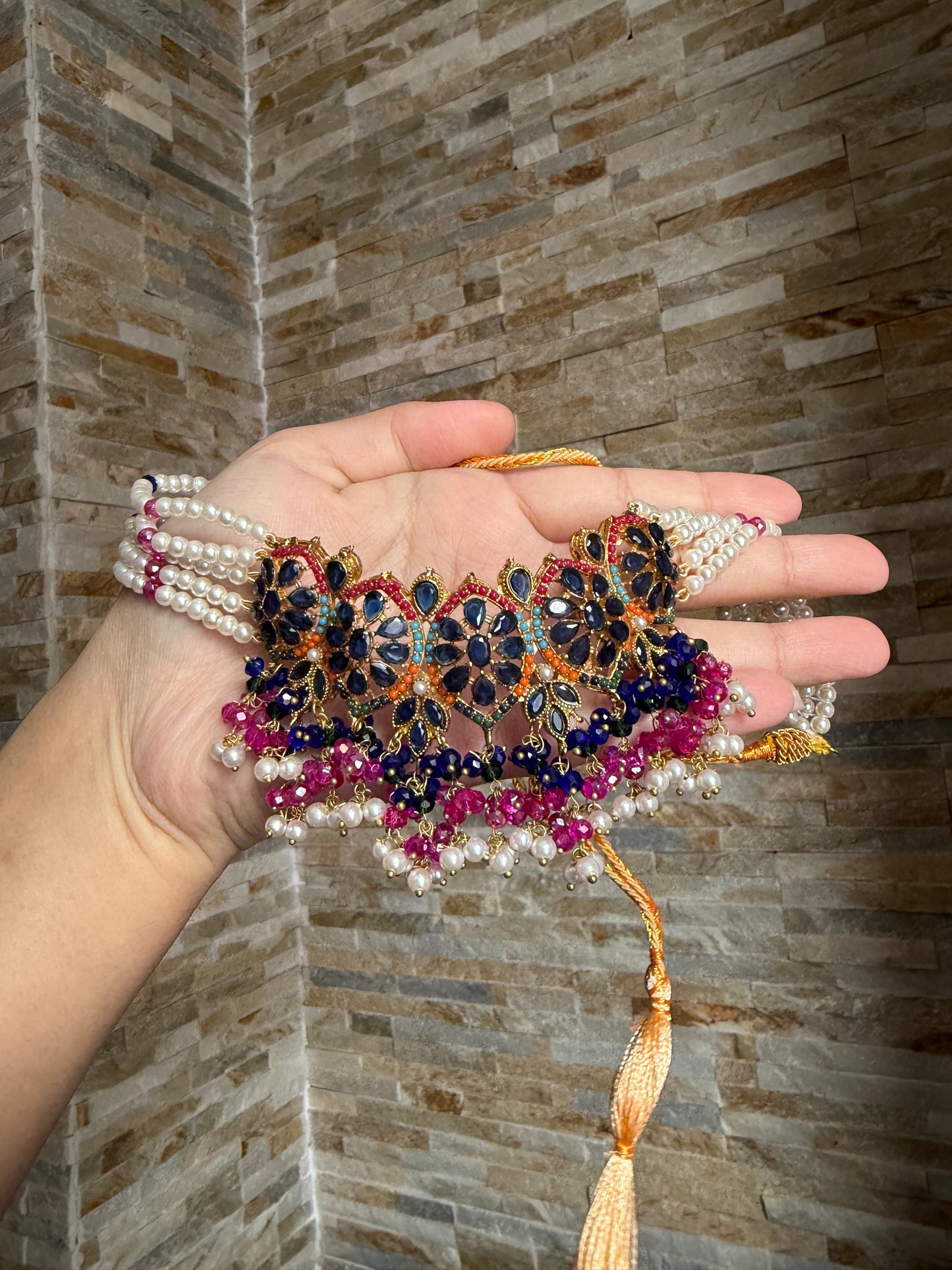 MARJAAN - Choker set with Earrings & Tikka | available in 10 colours