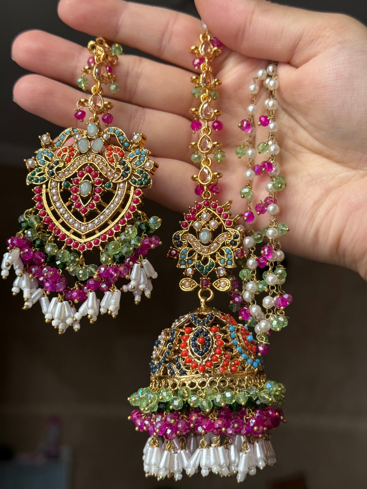 Aqsa - Jhumke Tikka set 8 colours available