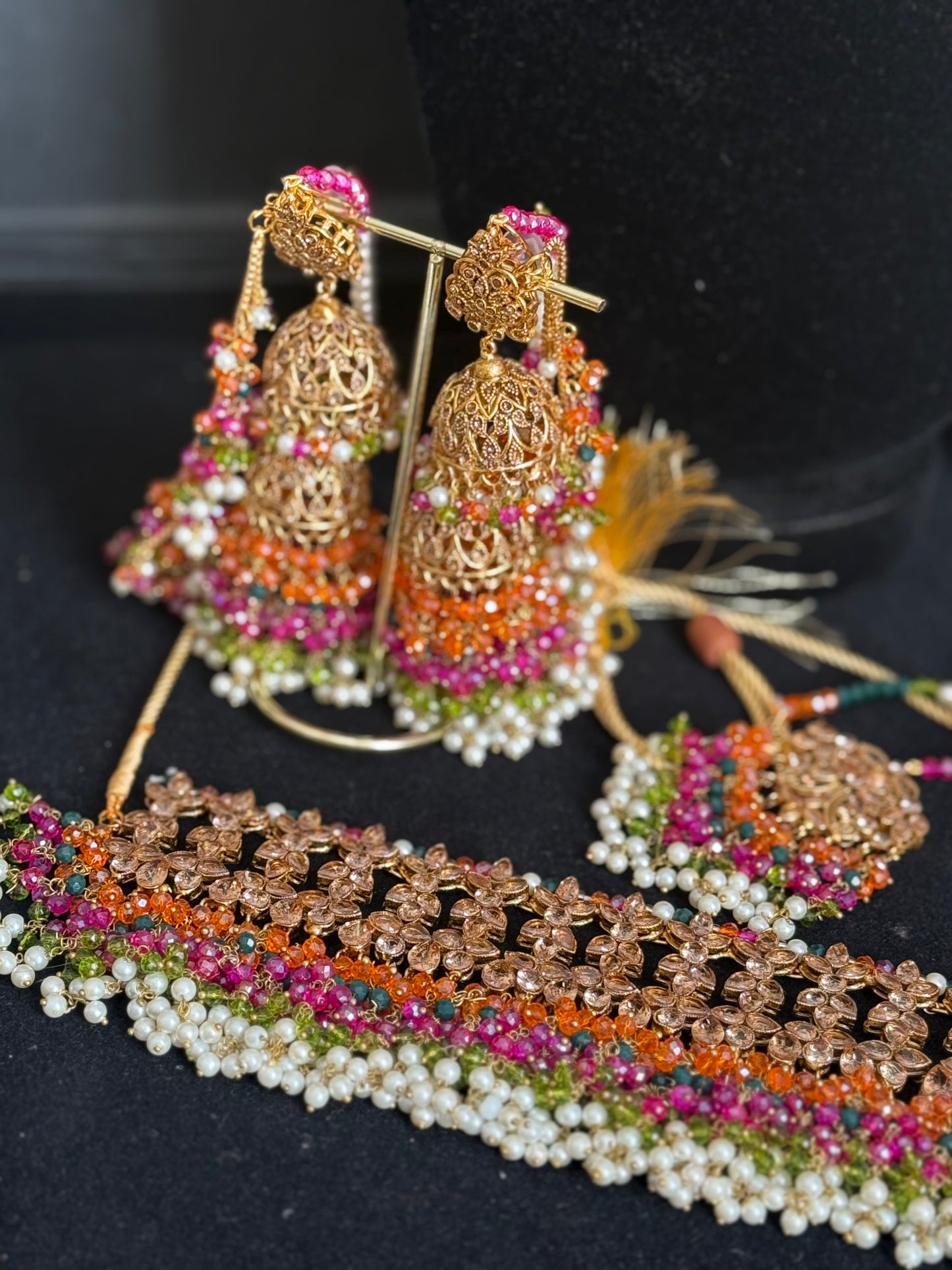 PIYA - Mehndi Bridal set | includes Choker with Jhumke & tikka