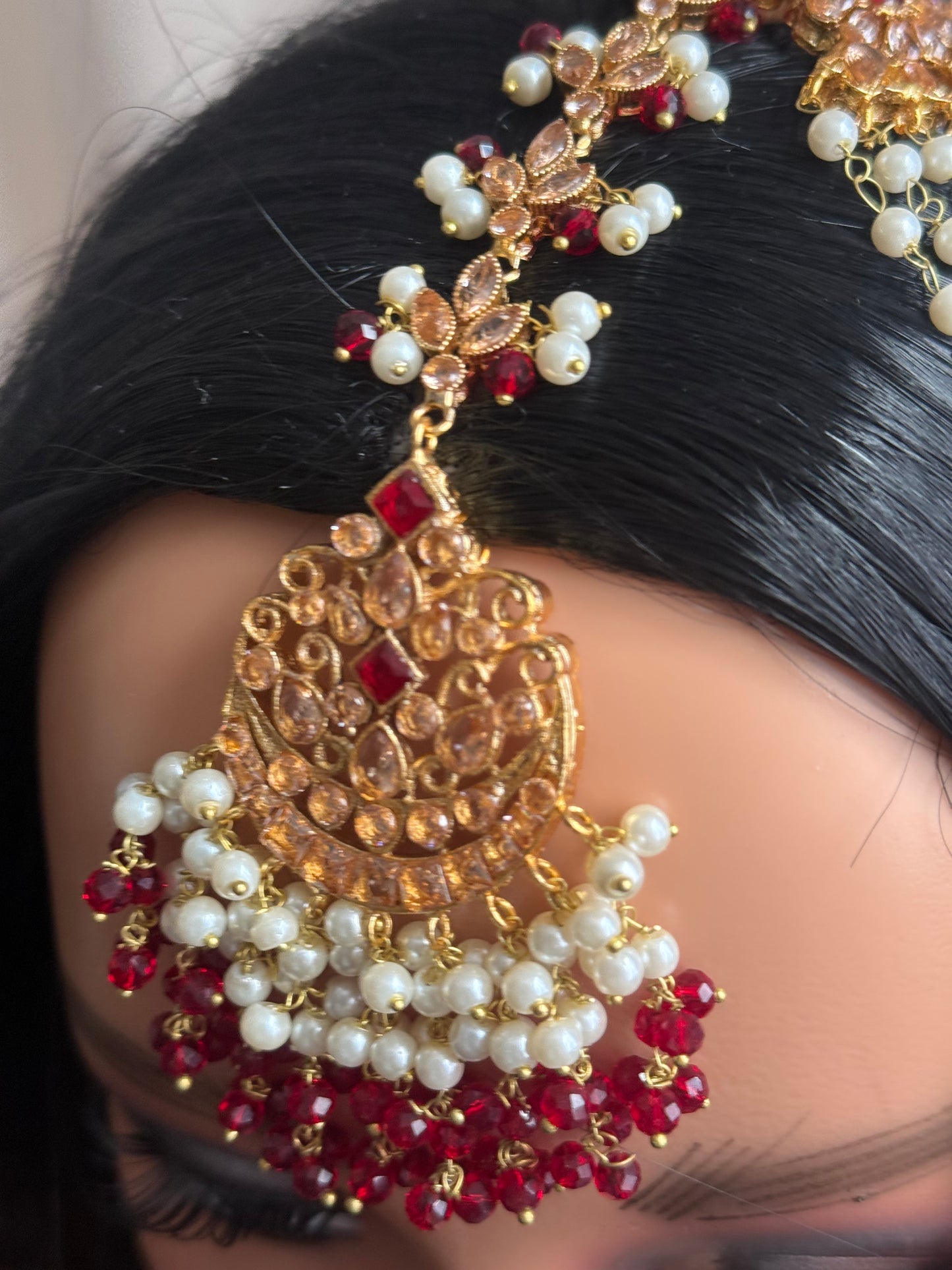 Naina - Heavy bridal set | Necklace with jhumar, jhumke and tikka