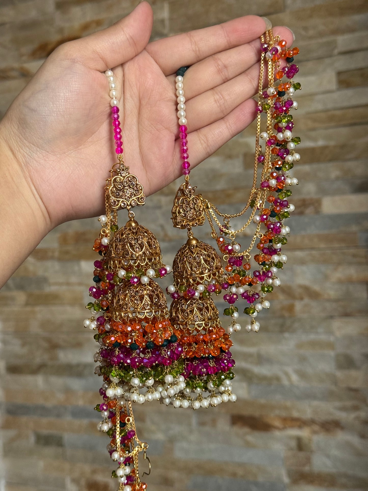 PIYA - Mehndi Bridal set | includes Choker with Jhumke & tikka