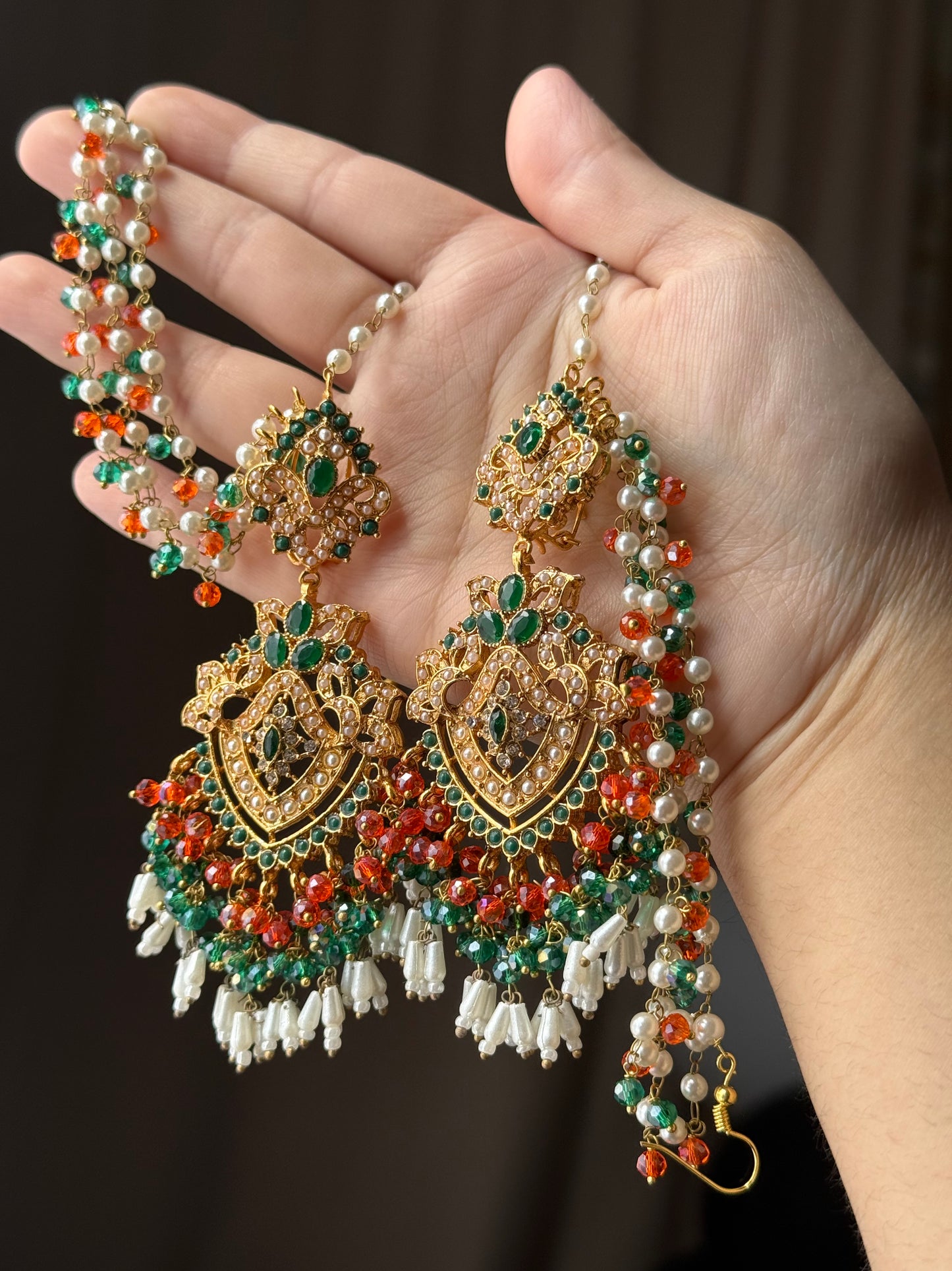 KIARA - Sahara earrings with tikka | available in 13 colours