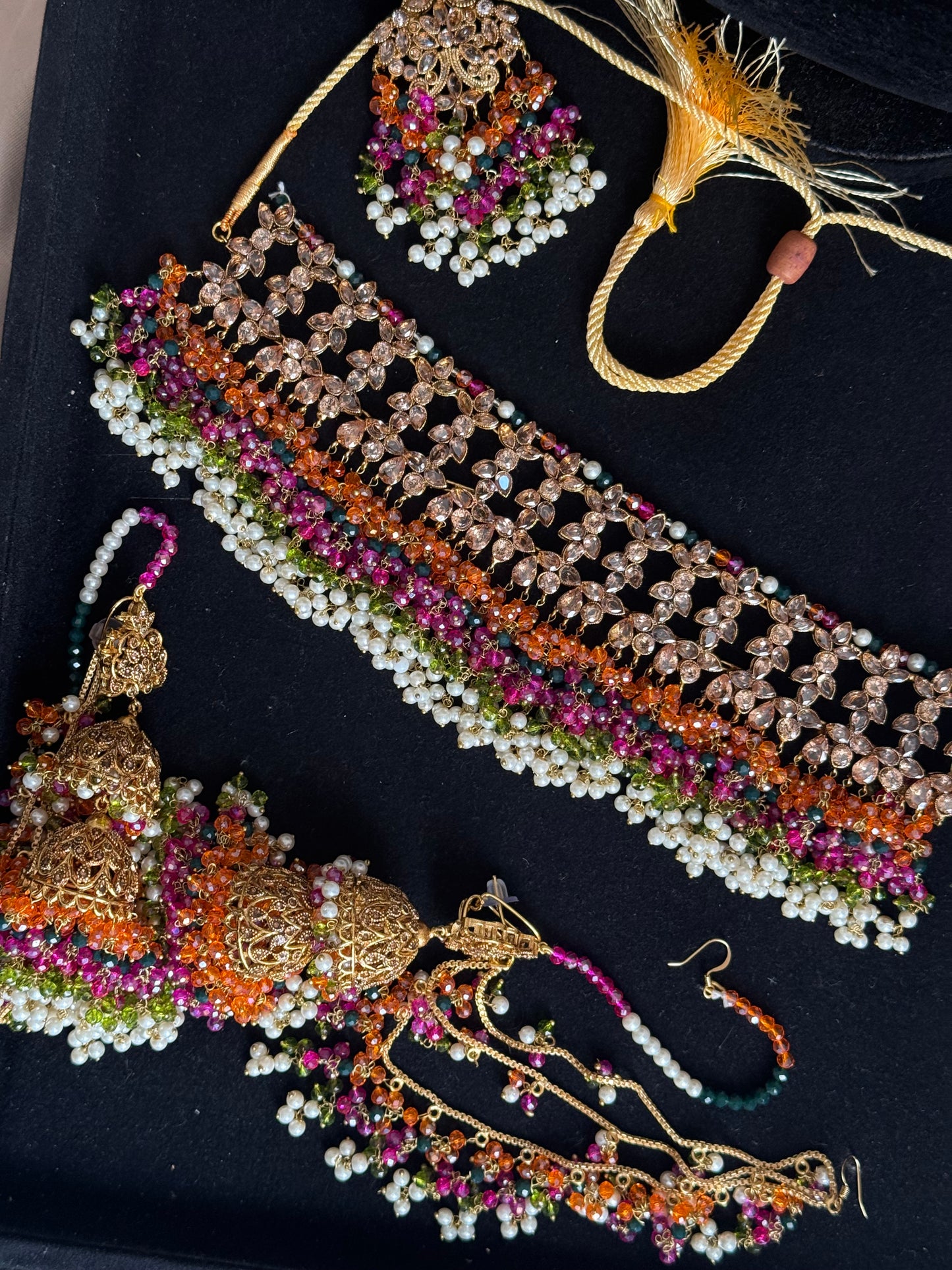 PIYA - Mehndi Bridal set | includes Choker with Jhumke & tikka