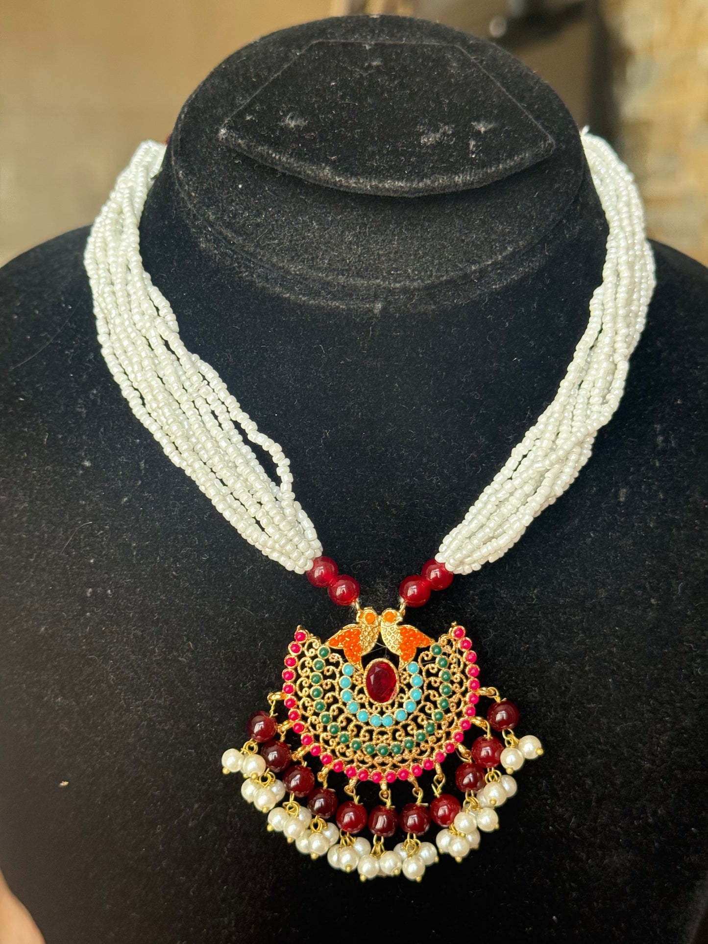 ANSHA - Necklace set with Earrings & Tikka | available in 10 colours