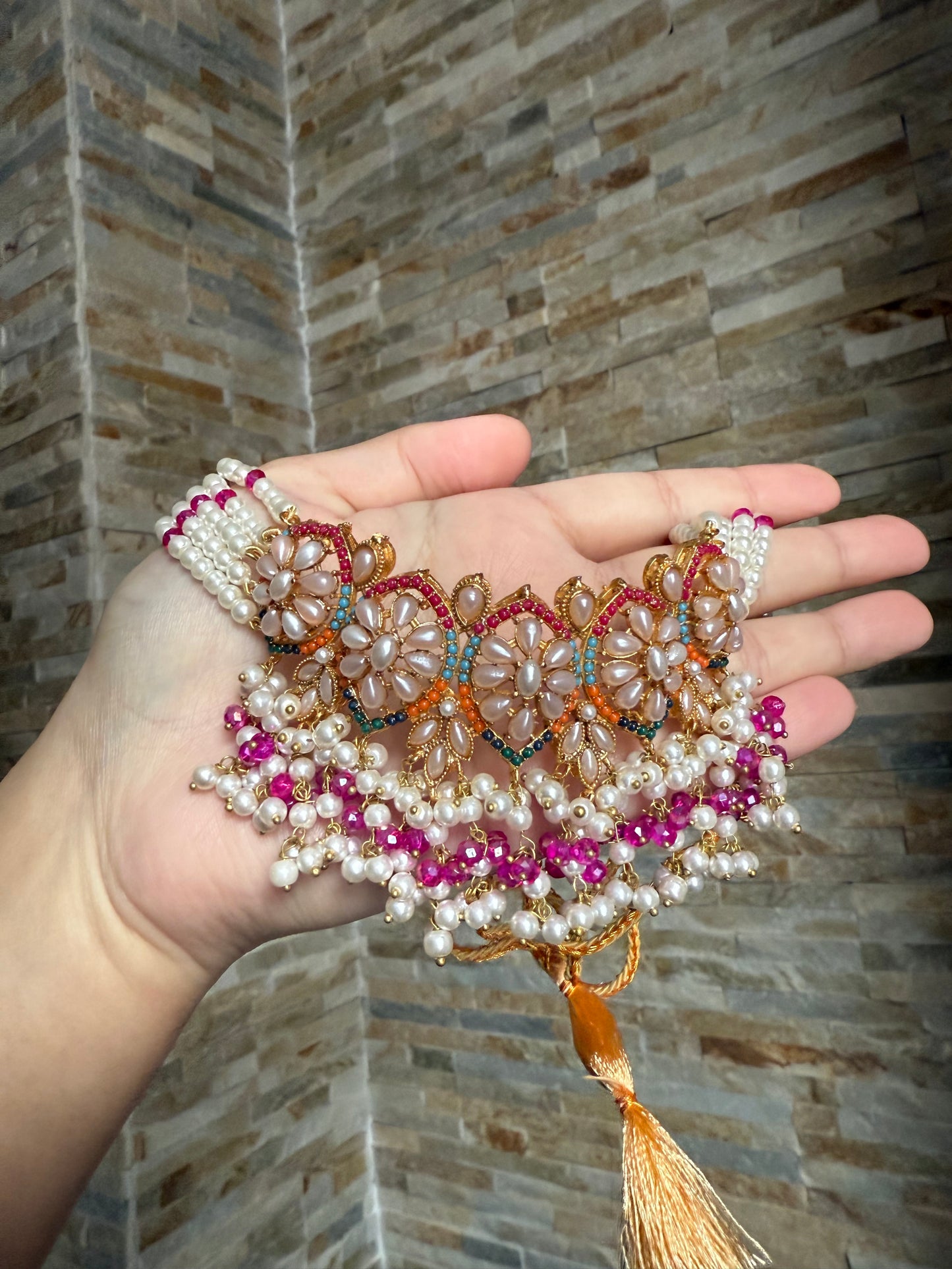 MARJAAN - Choker set with Earrings & Tikka | available in 10 colours