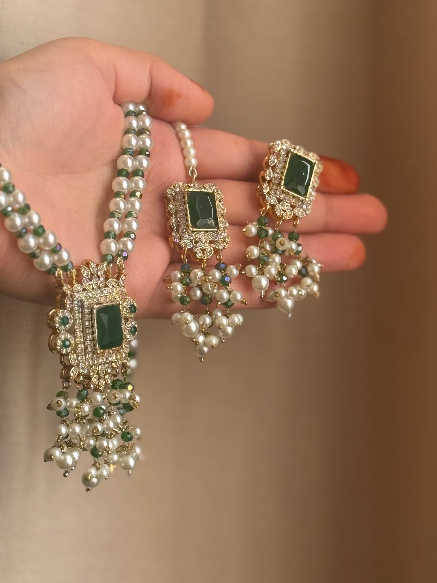 Erum - Mala set with Earrings & Tikka | Colours available