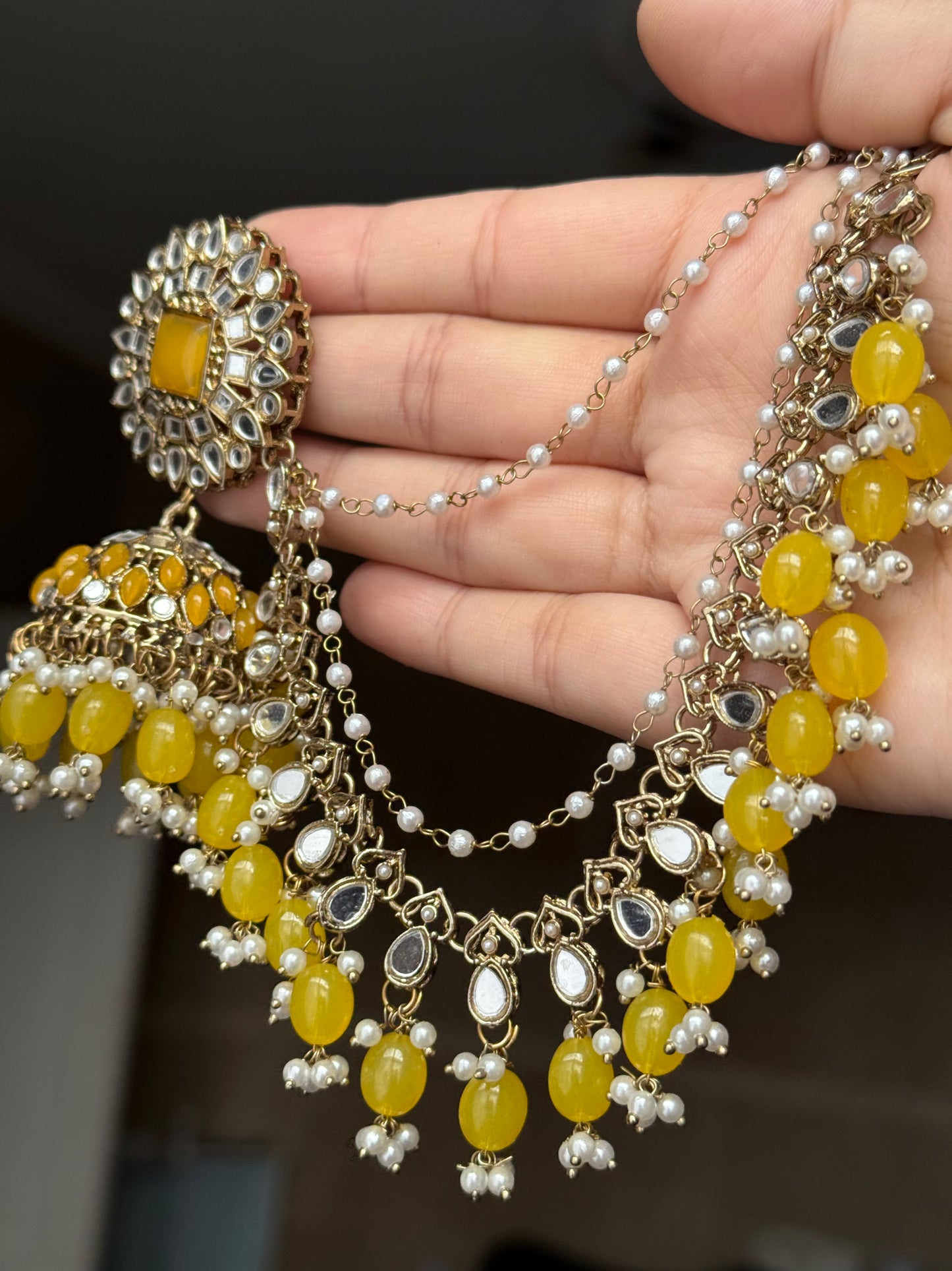 Rani - Bahubali Jhumke with tikka available in 9 colours