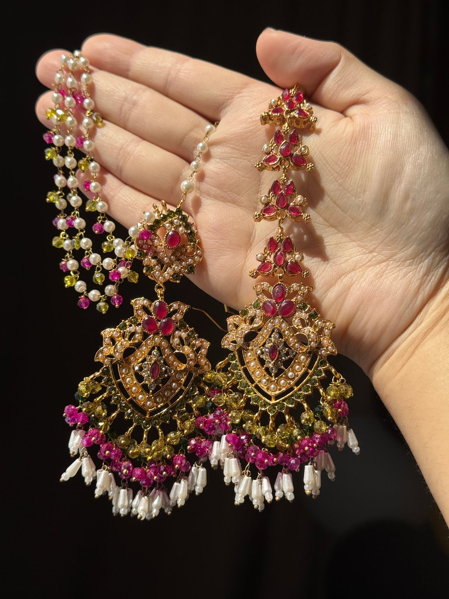 KIARA - Sahara earrings with tikka | available in 13 colours