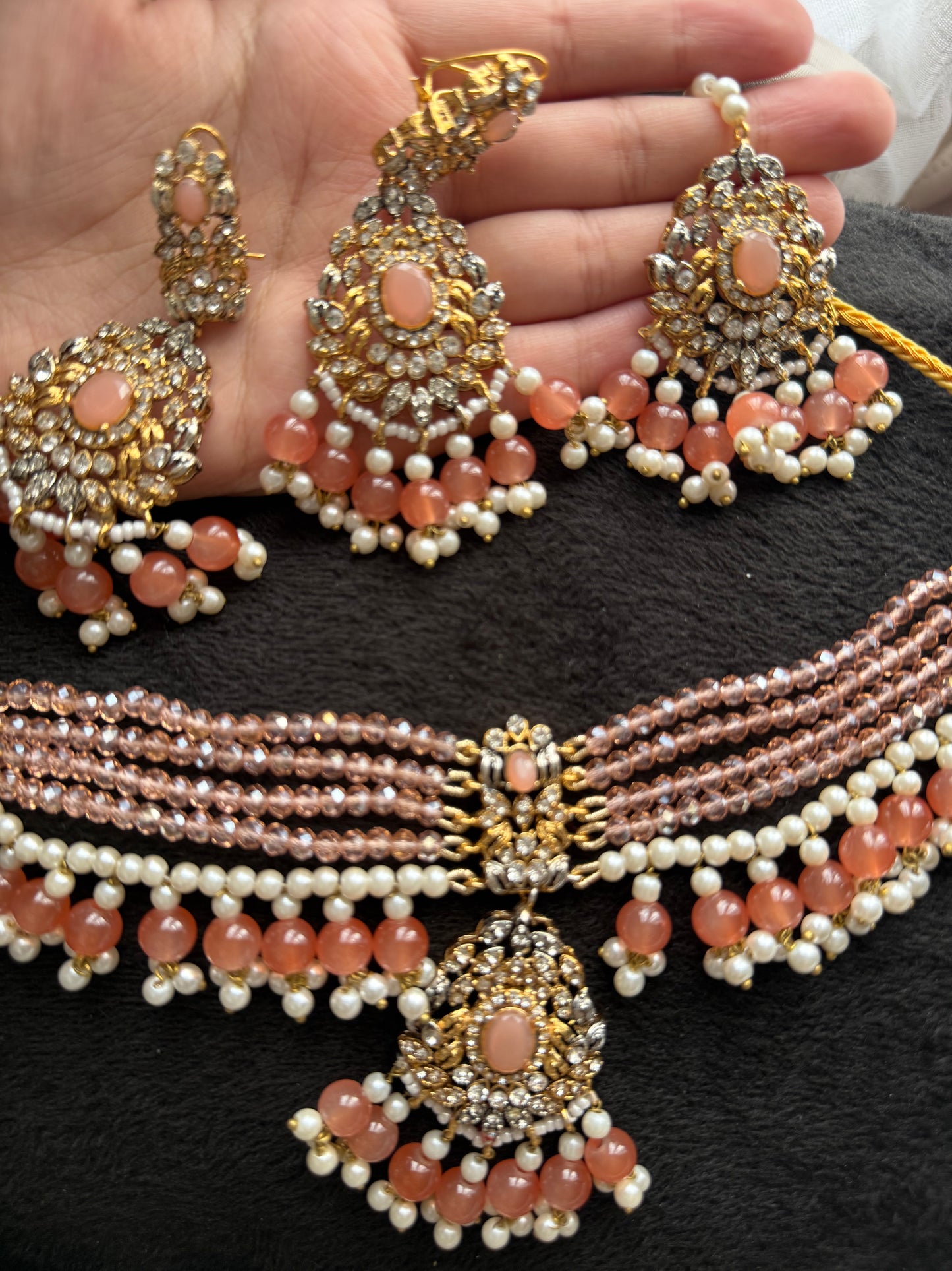 FAJAR - Choker set with earrings and tikka | available in 15 colours