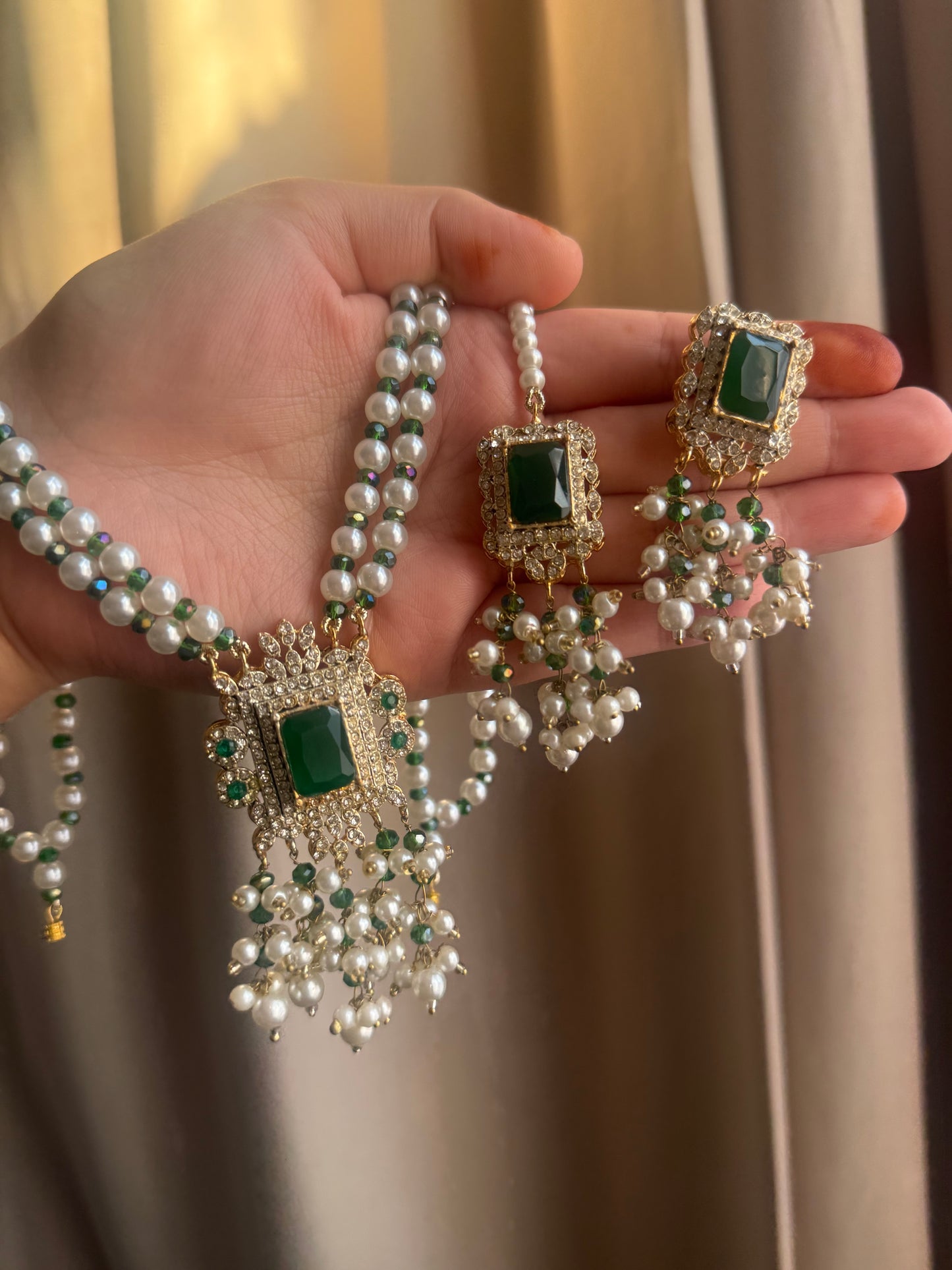 Erum - Mala set with Earrings & Tikka | Colours available