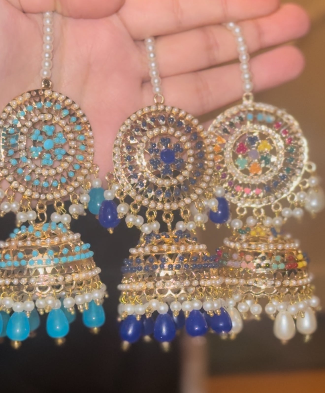 Raha - One-line sahara jhumke with tikka | 16 colours available