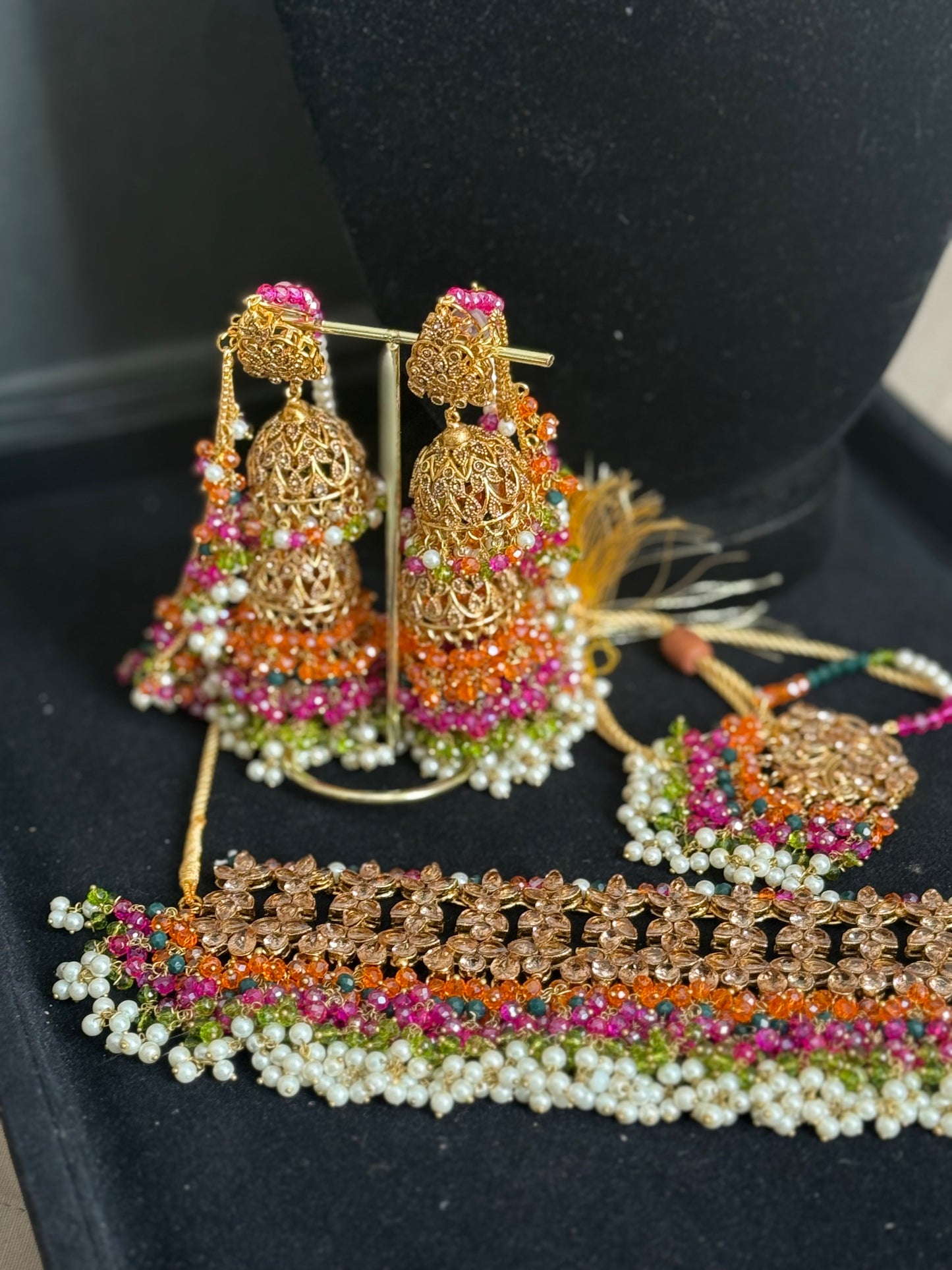 PIYA - Mehndi Bridal set | includes Choker with Jhumke & tikka