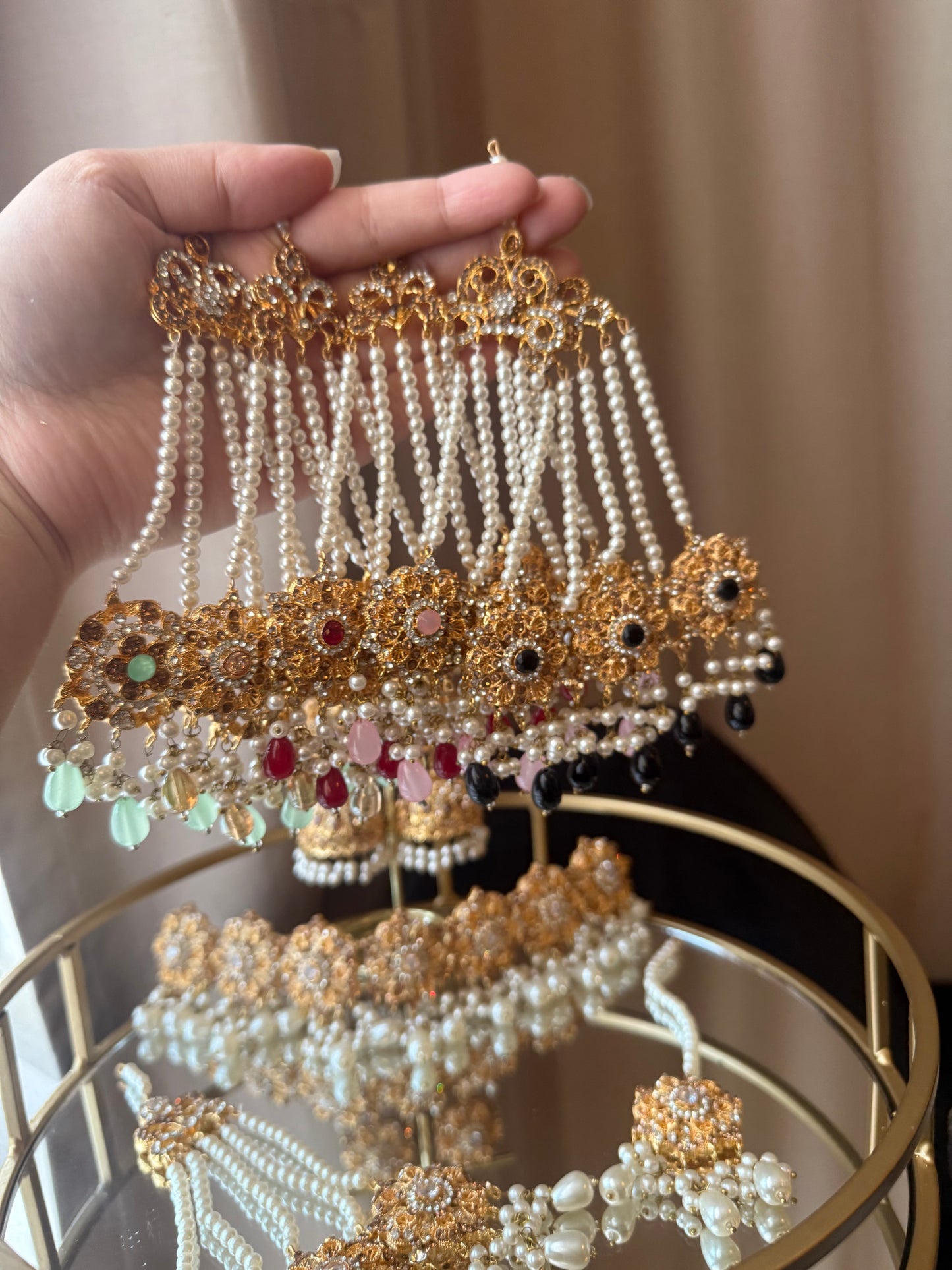 Rakshi - choker with jhumar jhumke & tikka 6 colours available