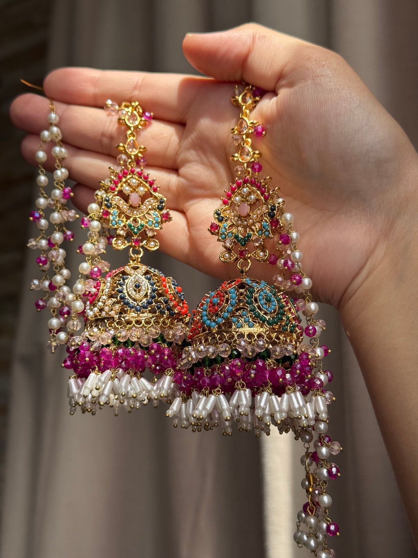 Aqsa - Jhumke Tikka set 8 colours available