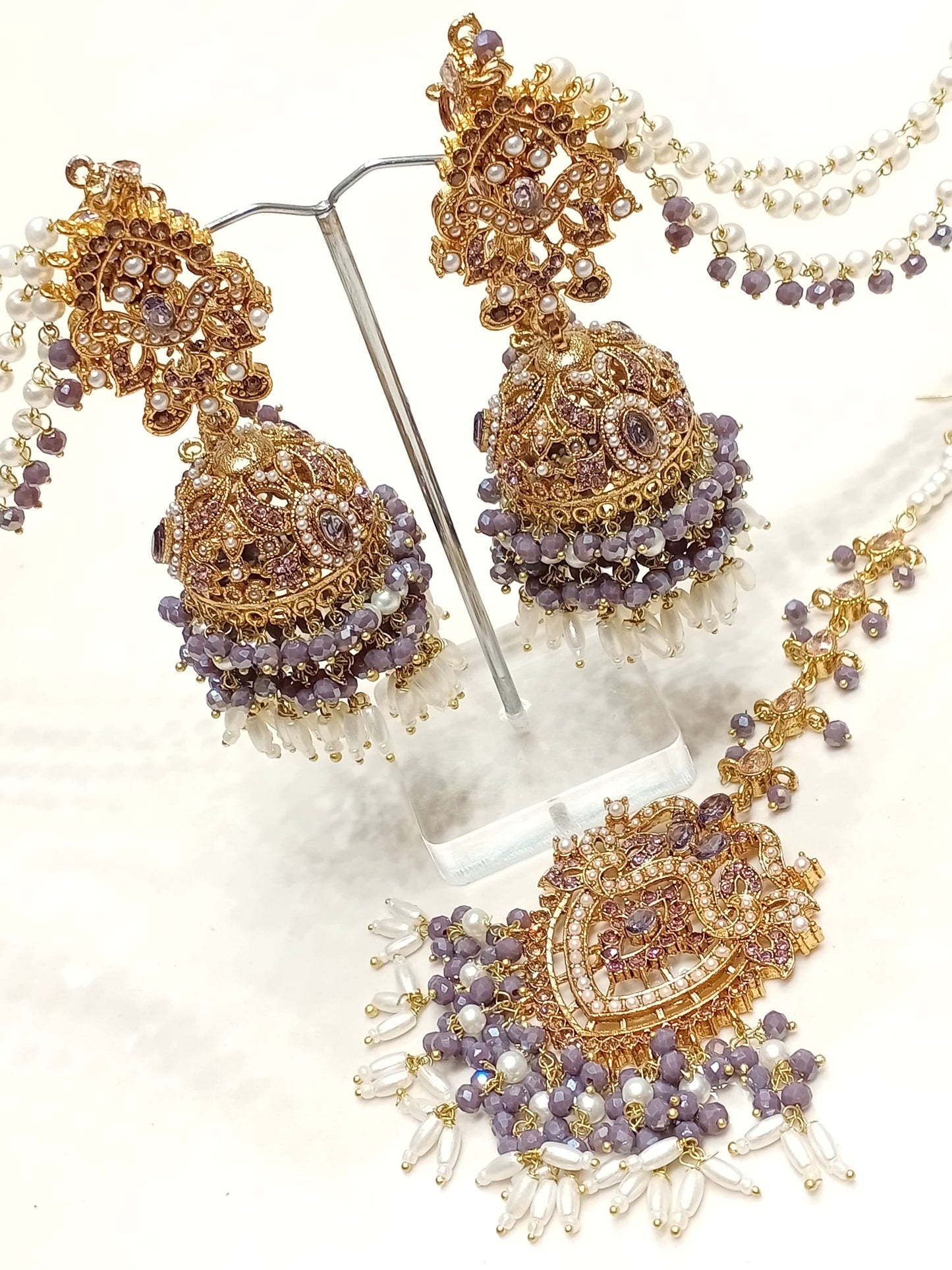 Aqsa - Jhumke Tikka set 8 colours available