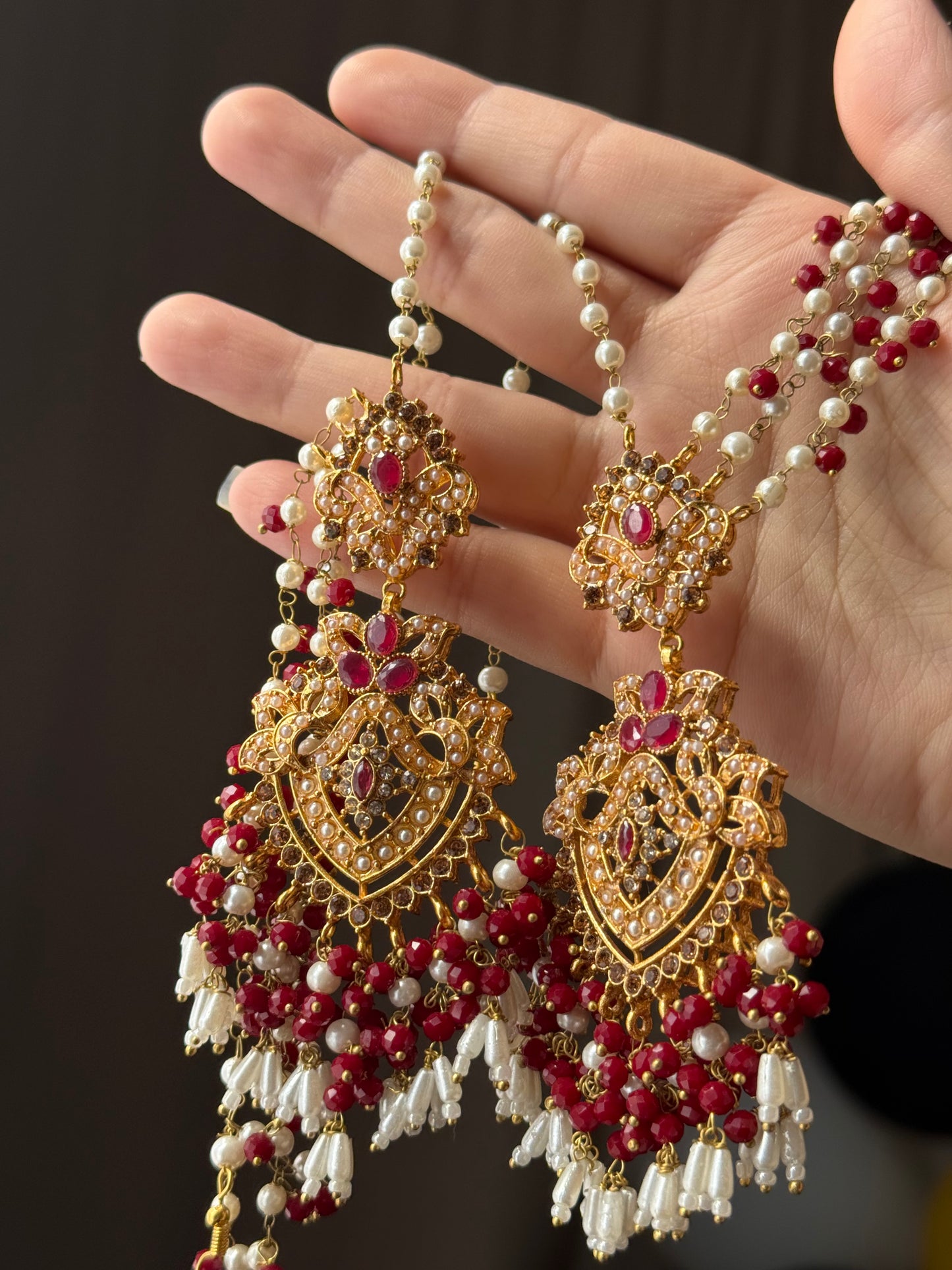 KIARA - Sahara earrings with tikka | available in 13 colours
