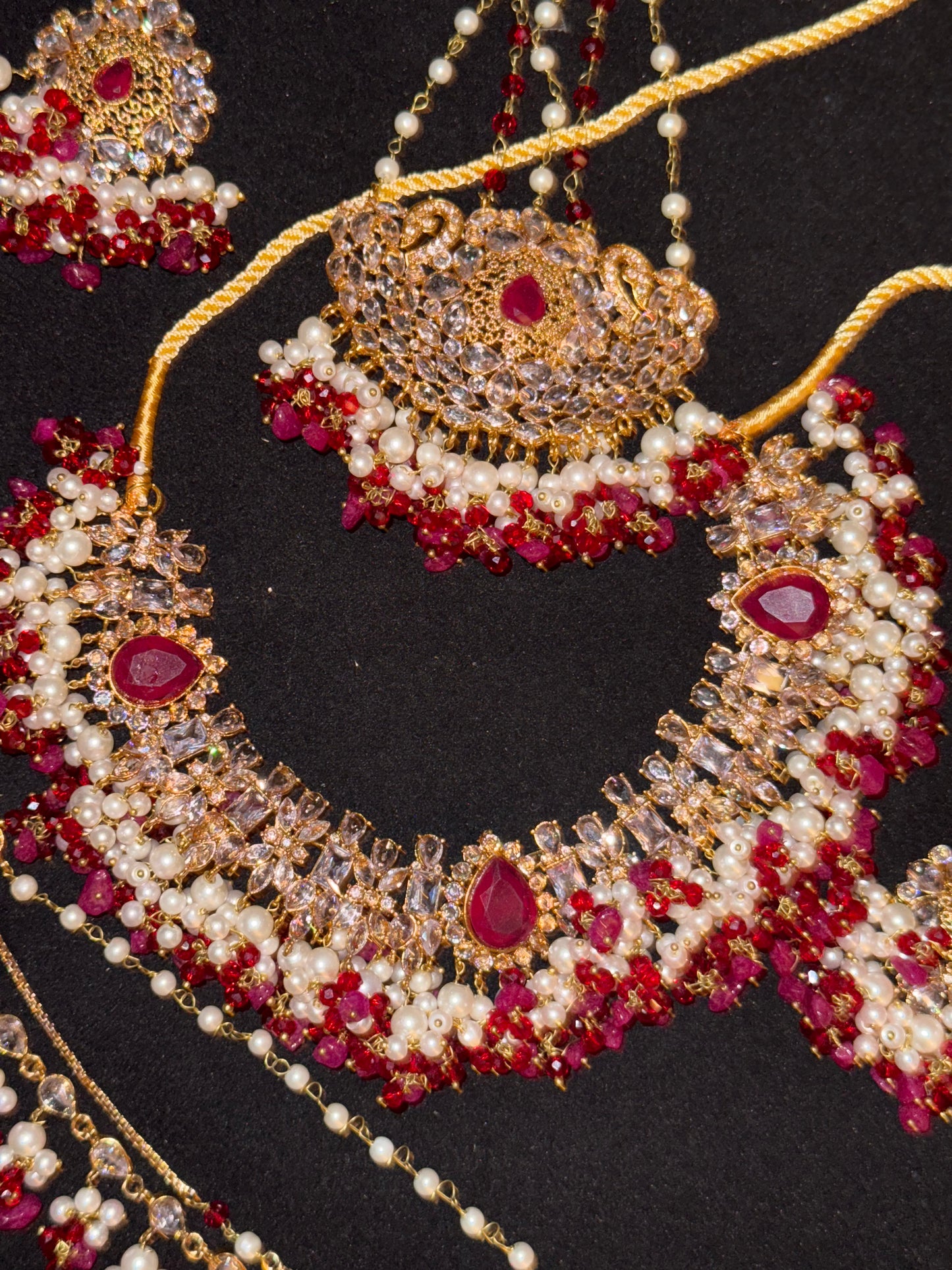LAILA - Bridal set with sahara earring, tikka & jhumar | 2 colours available