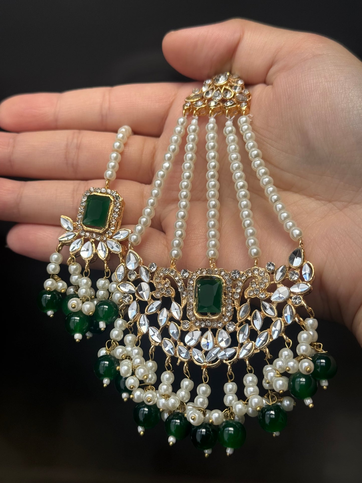 Ruksar - 4 pieces choker set with jhumar, earrings and tikka available in 9 colours