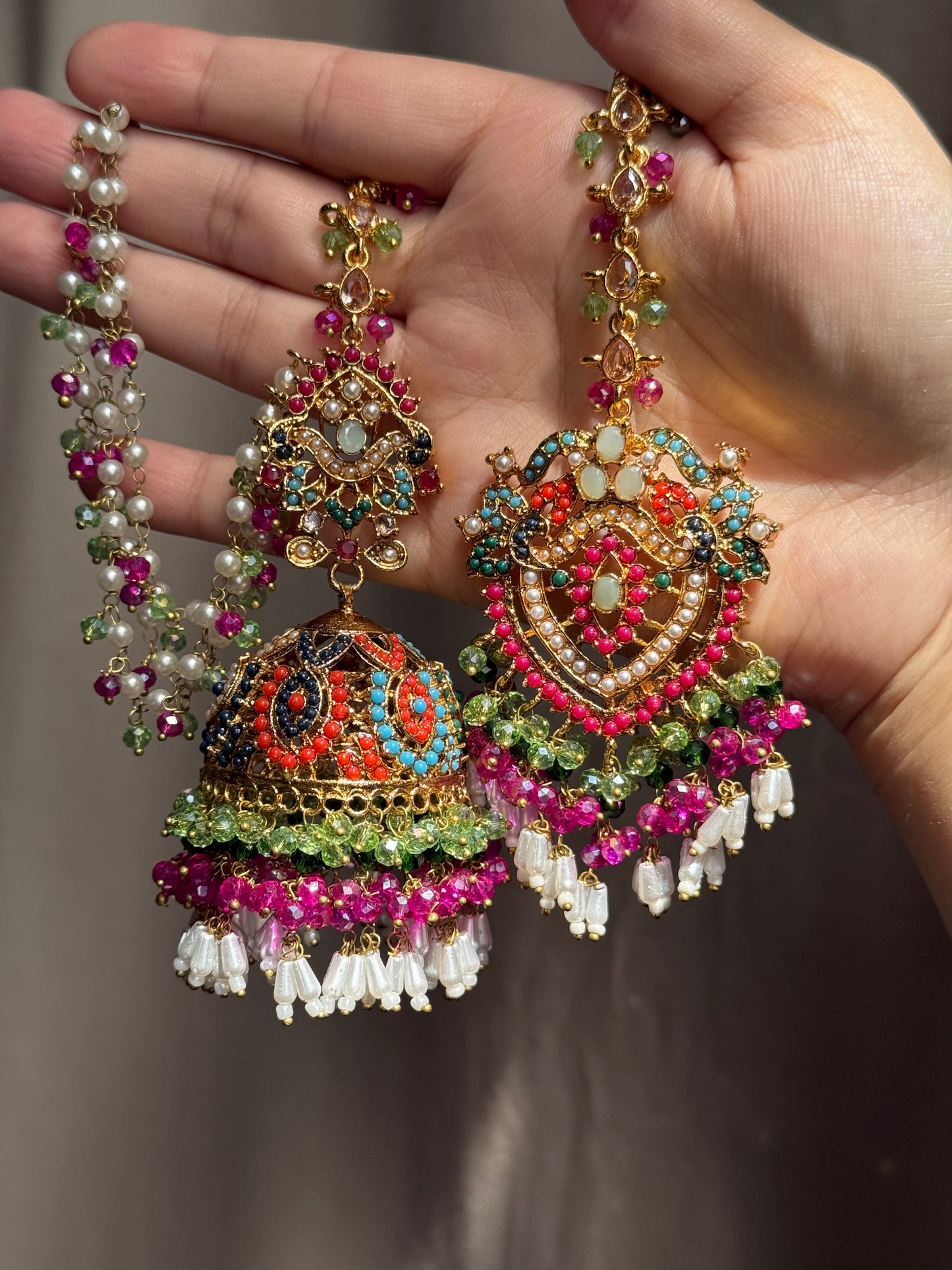 Aqsa - Jhumke Tikka set 8 colours available