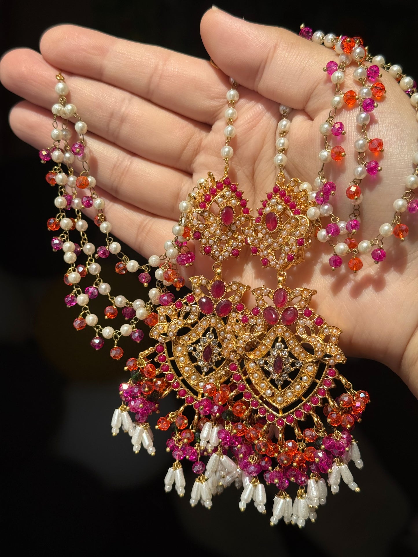 KIARA - Sahara earrings with tikka | available in 13 colours