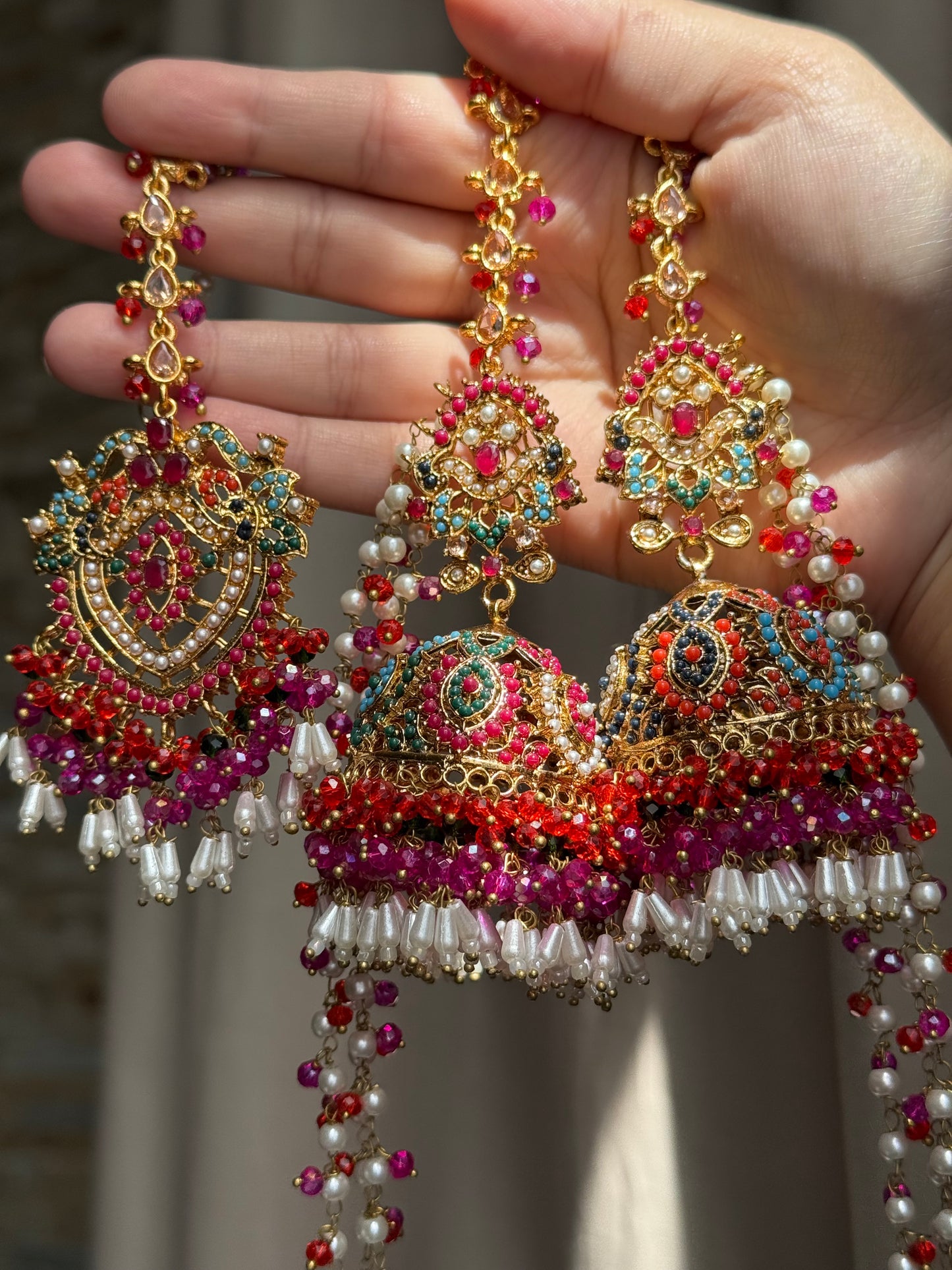 Aqsa - Jhumke Tikka set 8 colours available