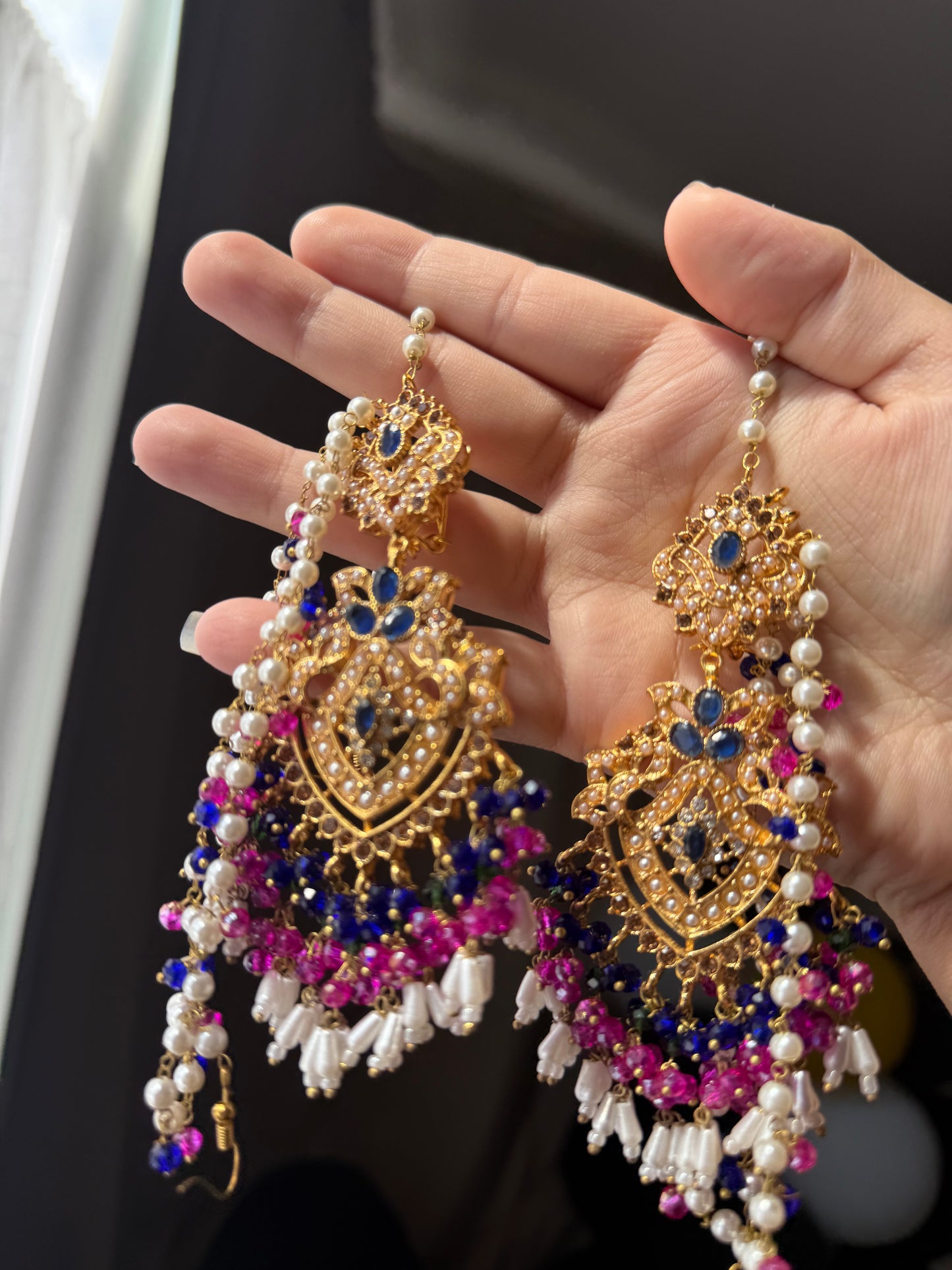 KIARA - Sahara earrings with tikka | available in 13 colours