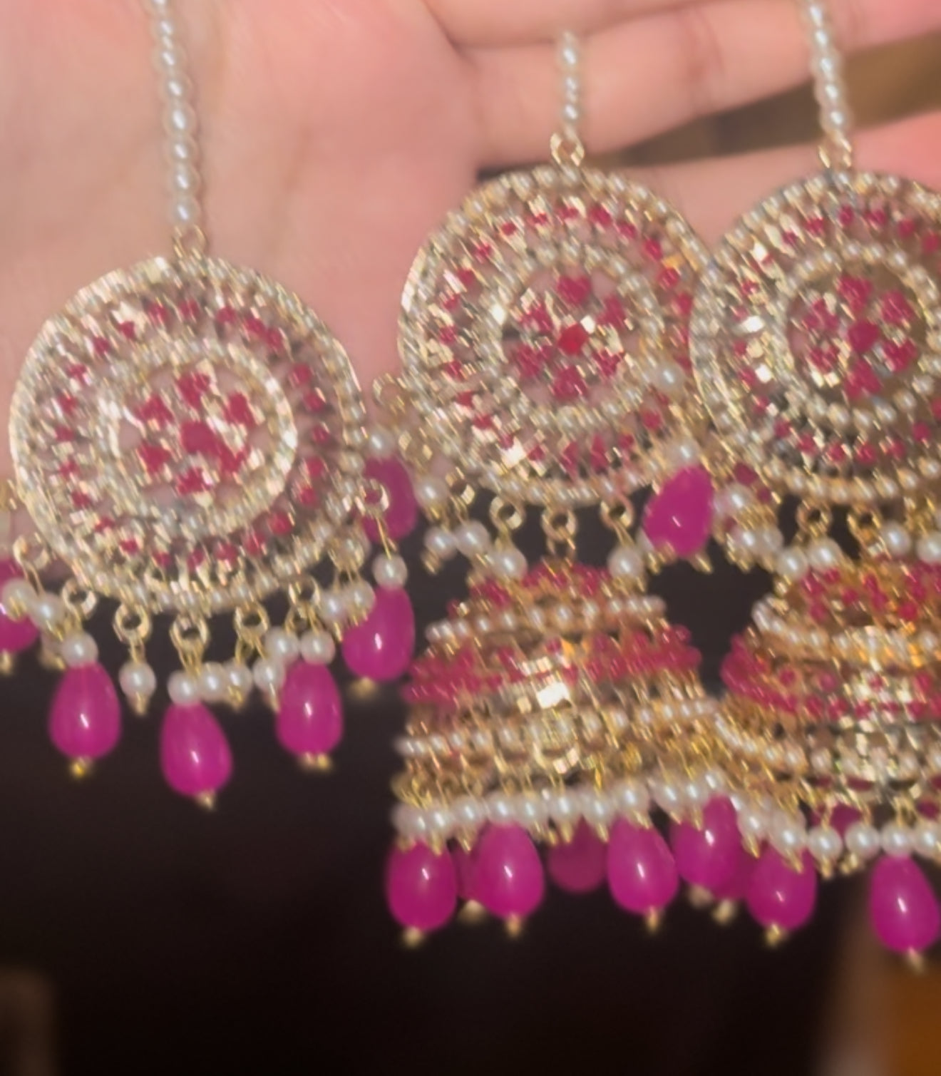 Raha - One-line sahara jhumke with tikka | 16 colours available