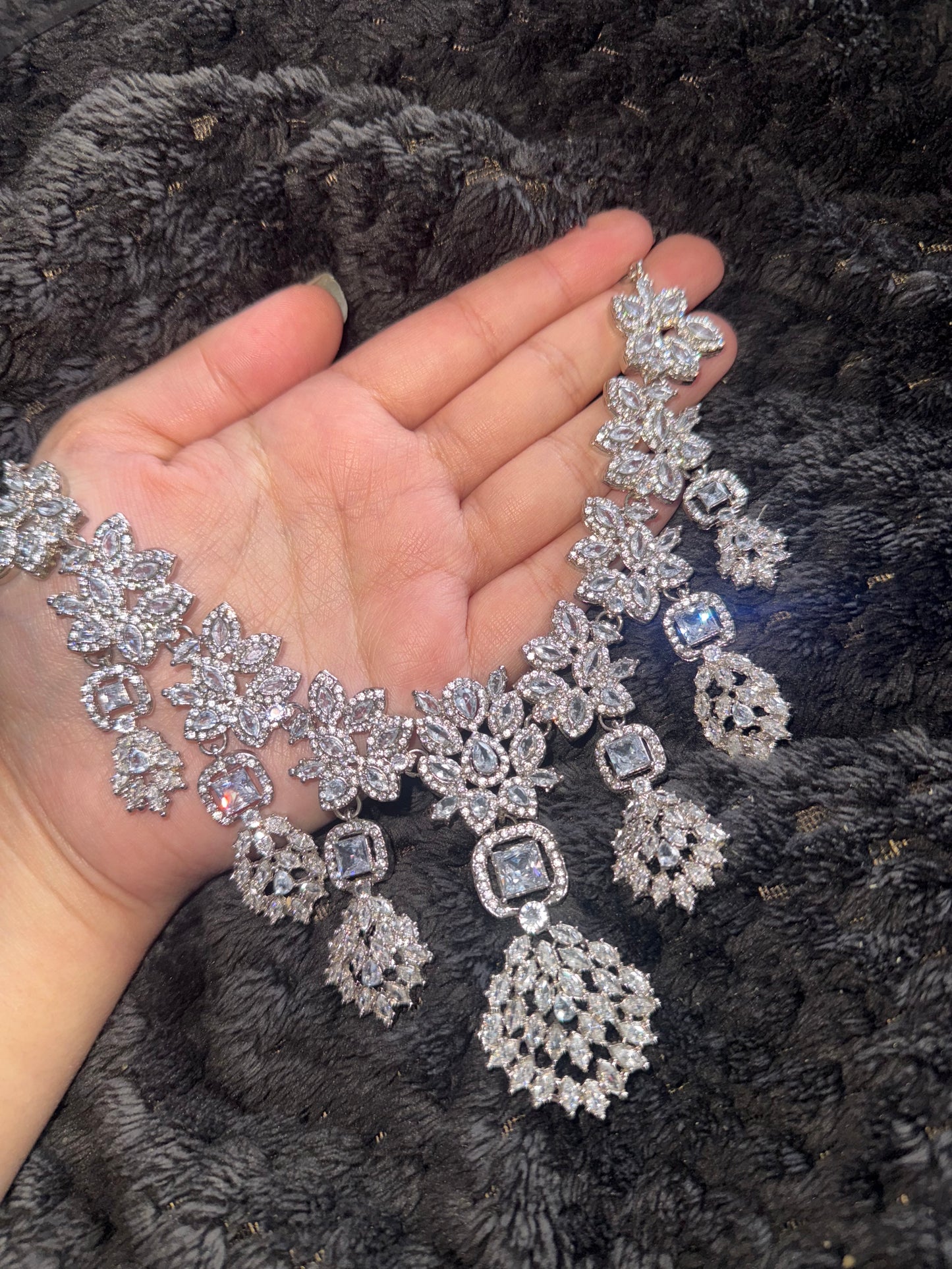 Rasha - AD necklace with earrings and tikka 5 colours available