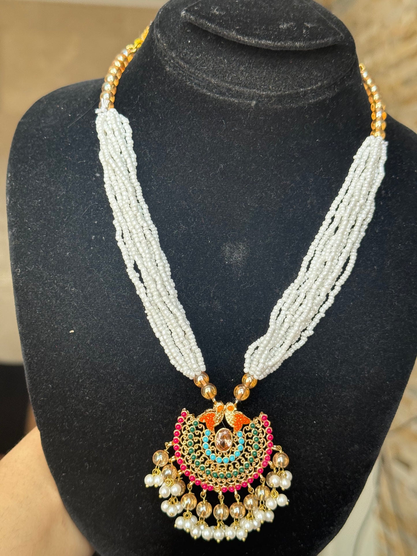ANSHA - Necklace set with Earrings & Tikka | available in 10 colours
