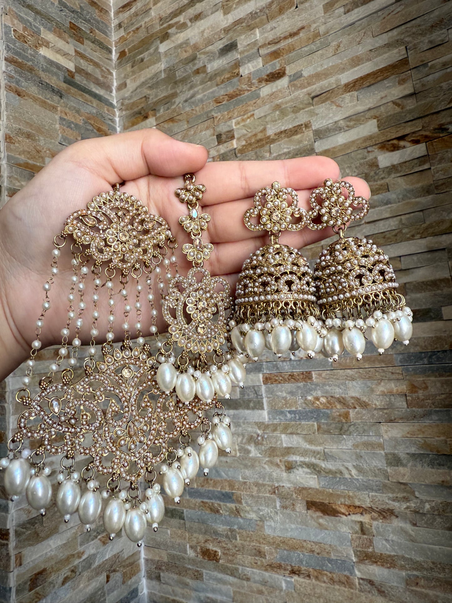 Kaneez - Jhumar, Jhumke and Tikka set | available in 9 colours