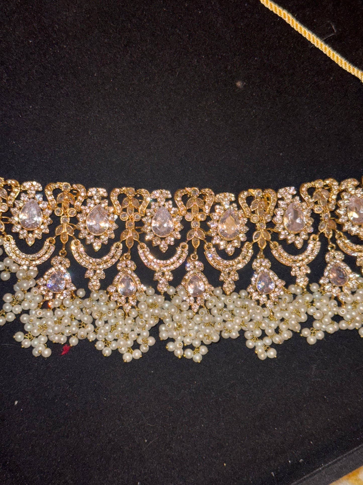 ANUSHAY - Bridal set | includes Necklace with jhumar, earrings and tikka | available in 4 colours
