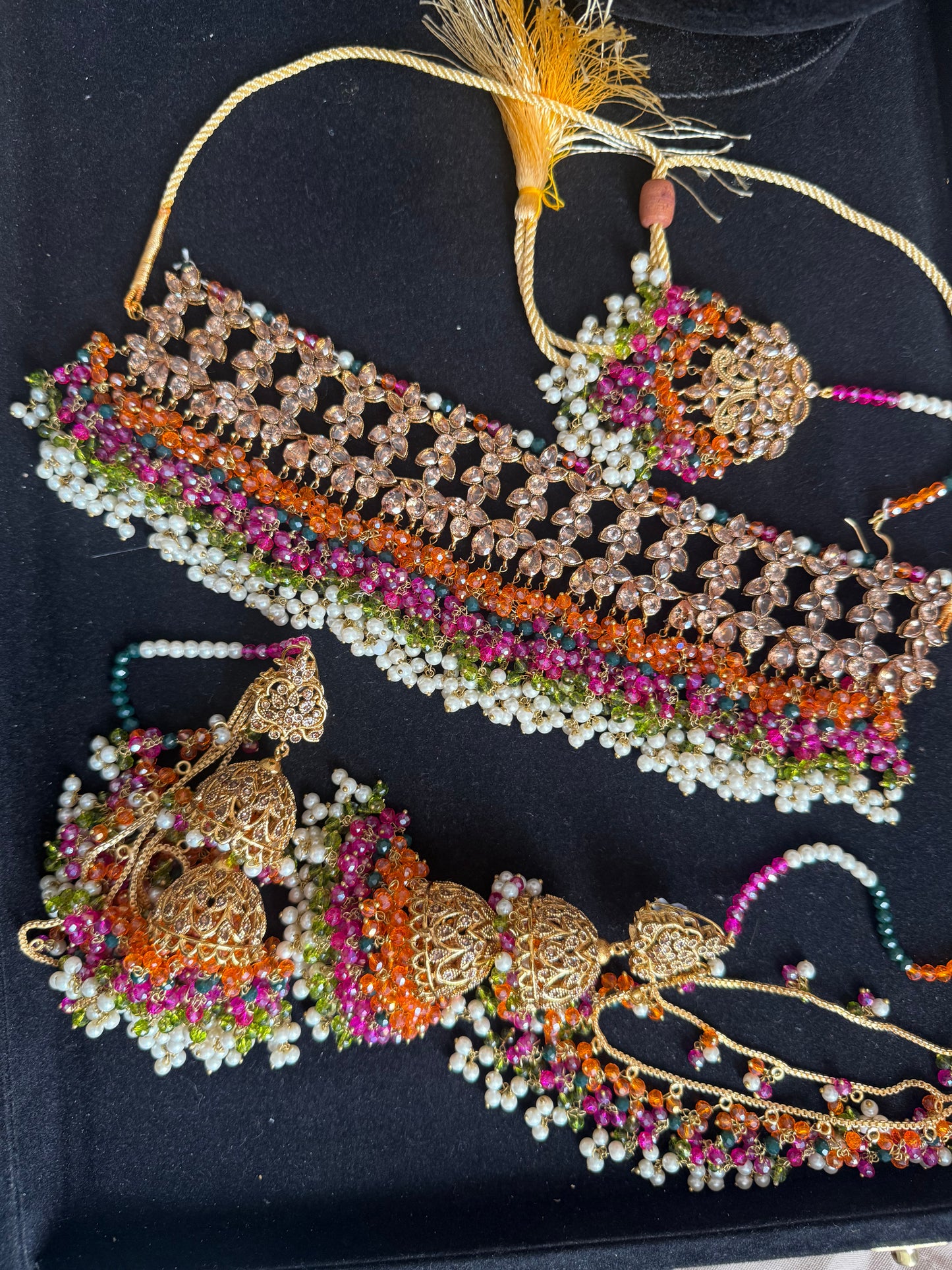 PIYA - Mehndi Bridal set | includes Choker with Jhumke & tikka