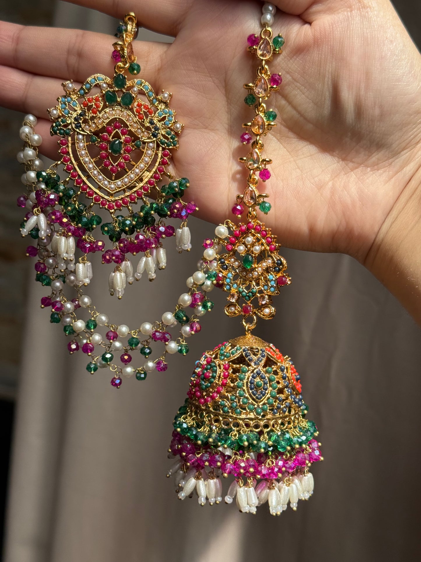 Aqsa - Jhumke Tikka set 8 colours available