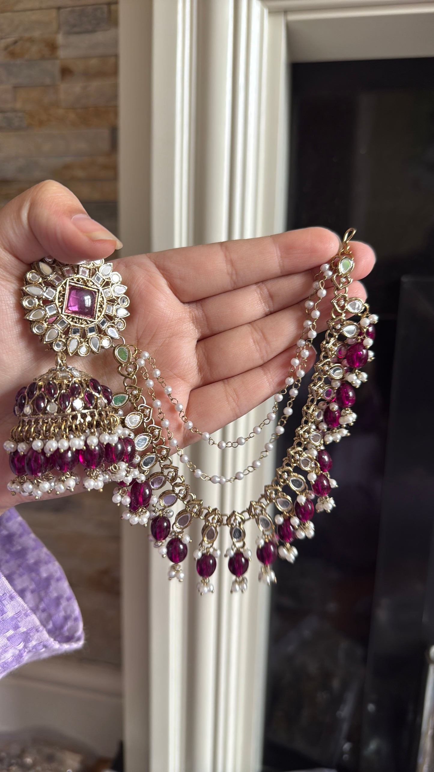 Rani - Bahubali Jhumke with tikka available in 9 colours