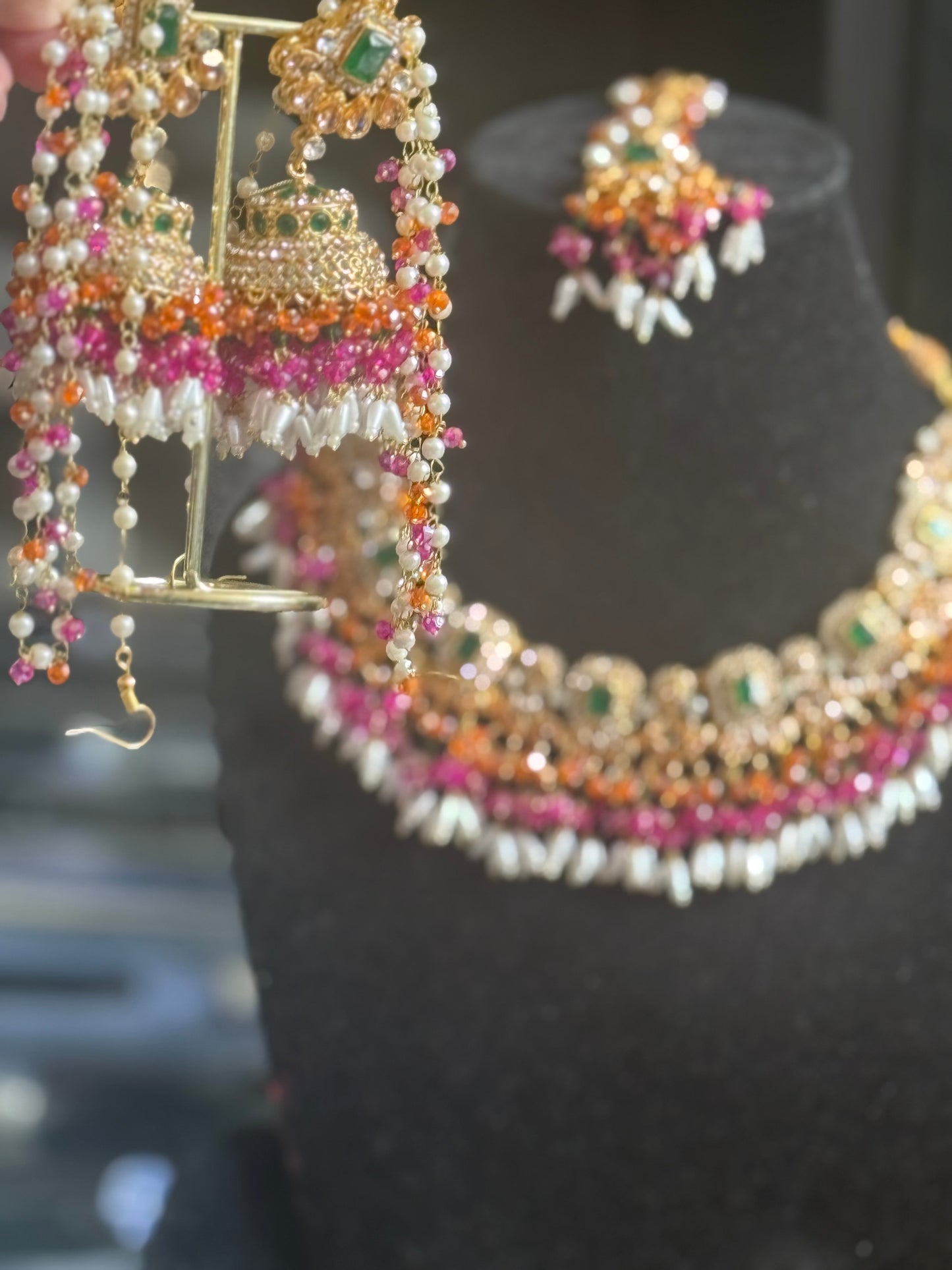 Khushi - Necklace set with sahara jhumke and tikka