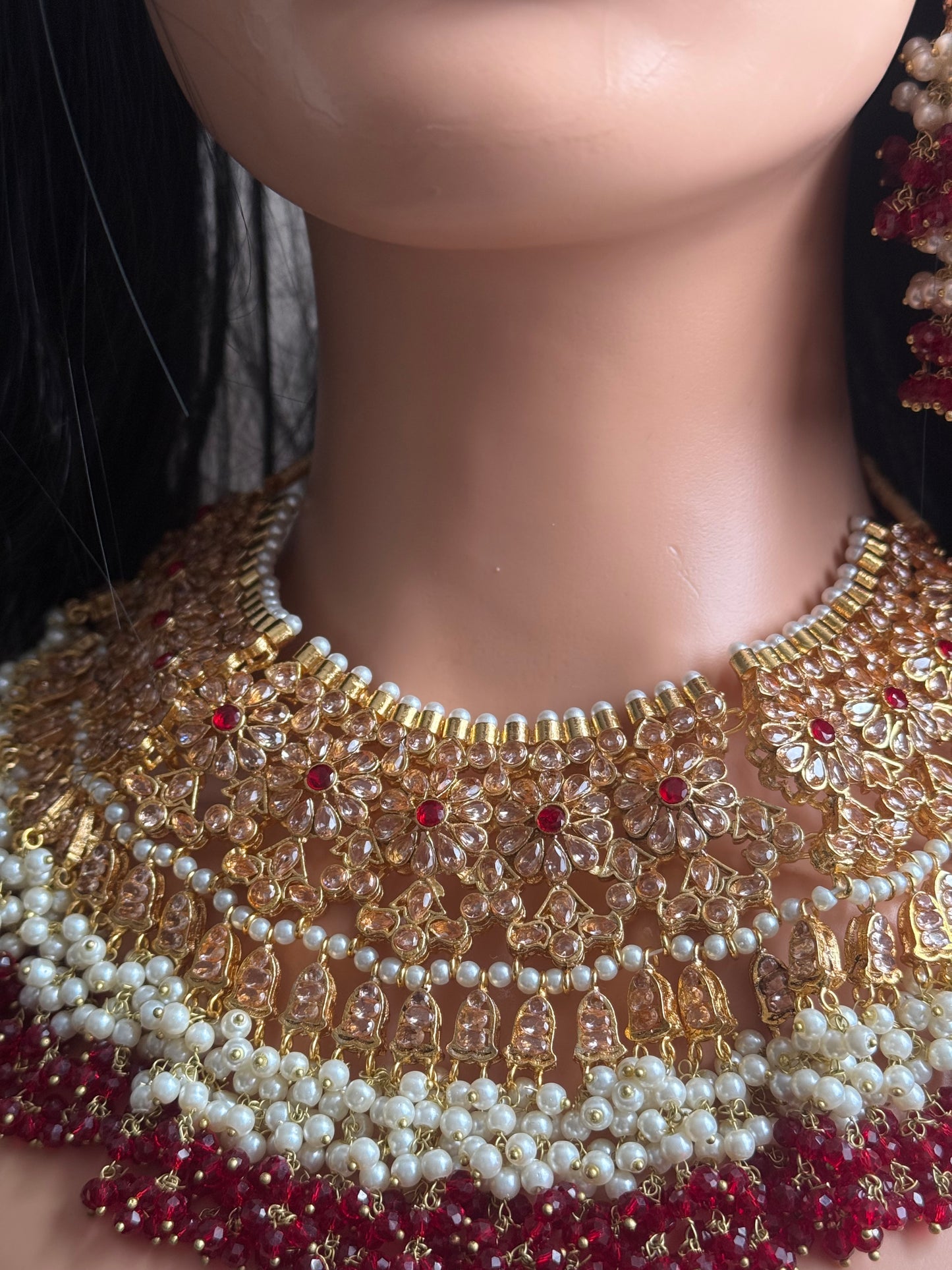 Naina - Heavy bridal set | Necklace with jhumar, jhumke and tikka