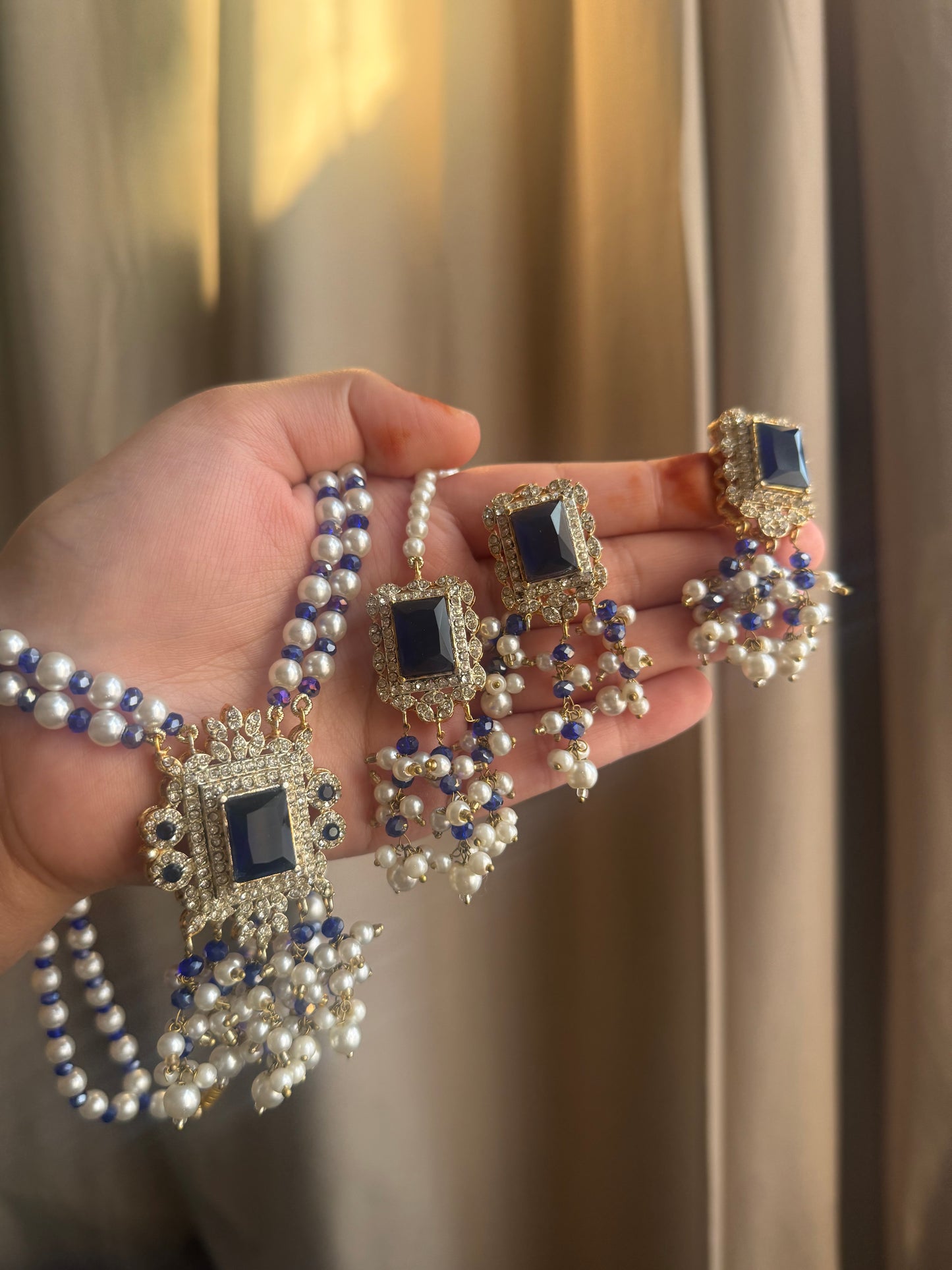 Erum - Mala set with Earrings & Tikka | Colours available