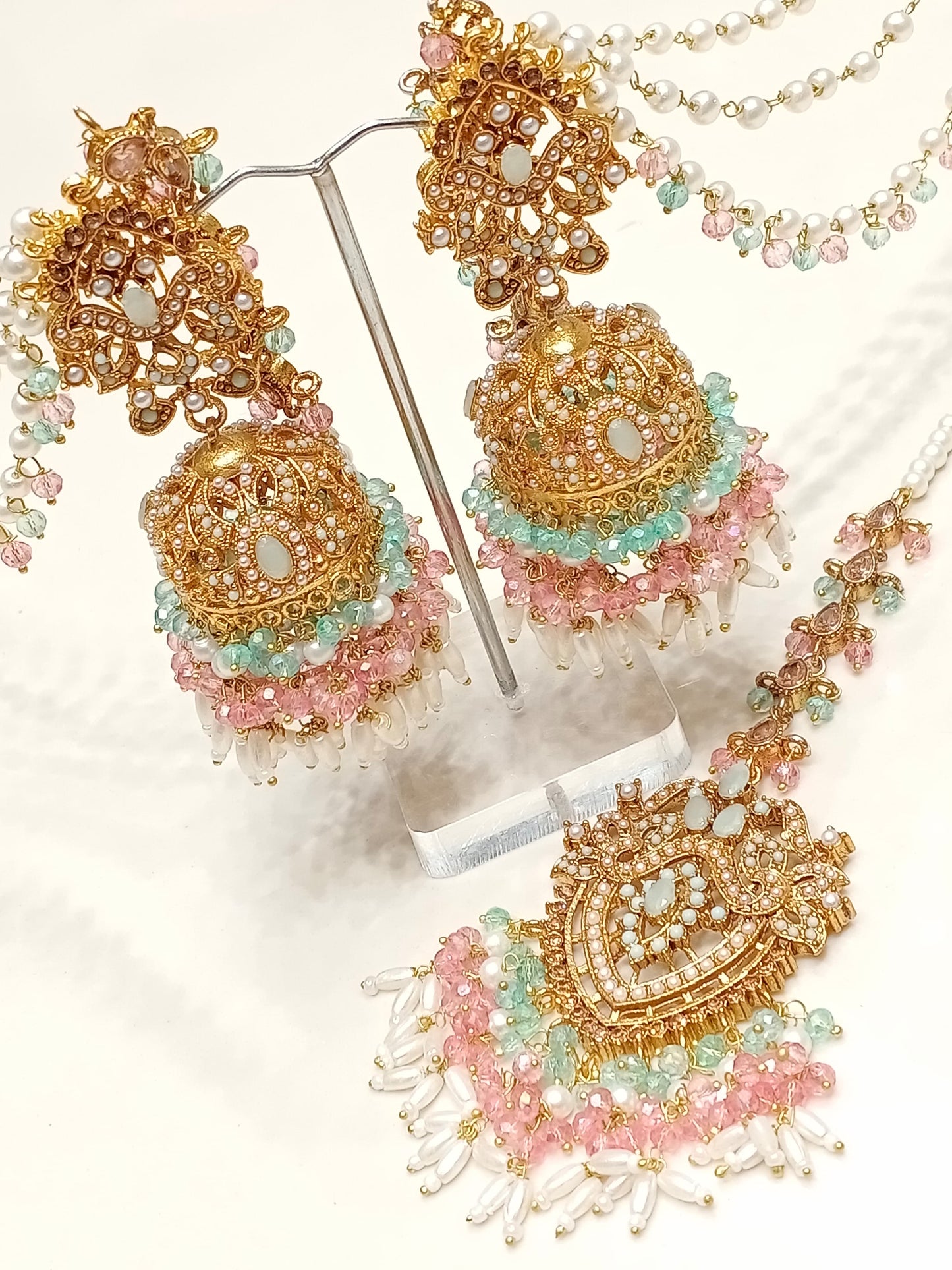 Aqsa - Jhumke Tikka set 8 colours available
