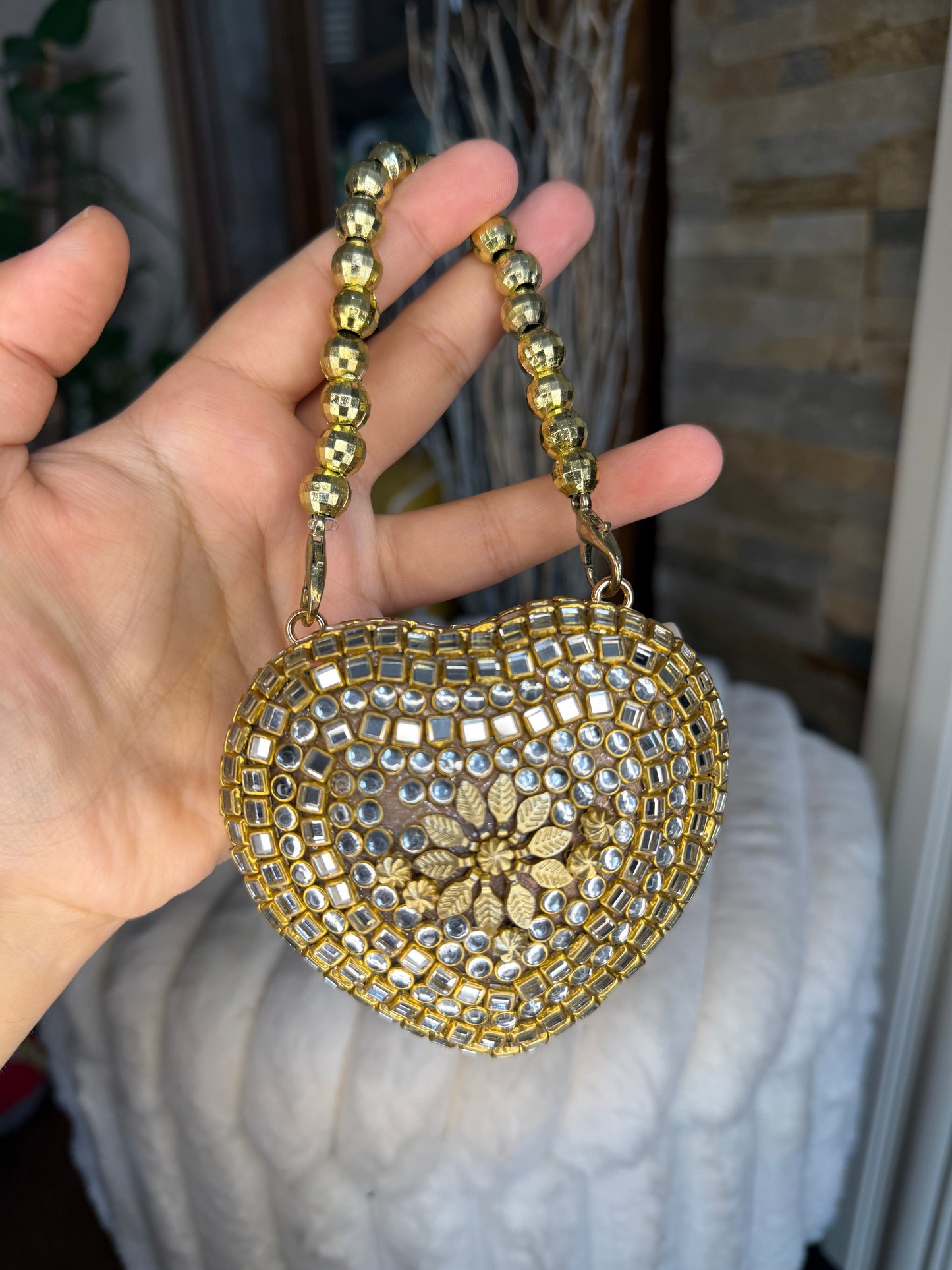Mini Kundan bag Gold