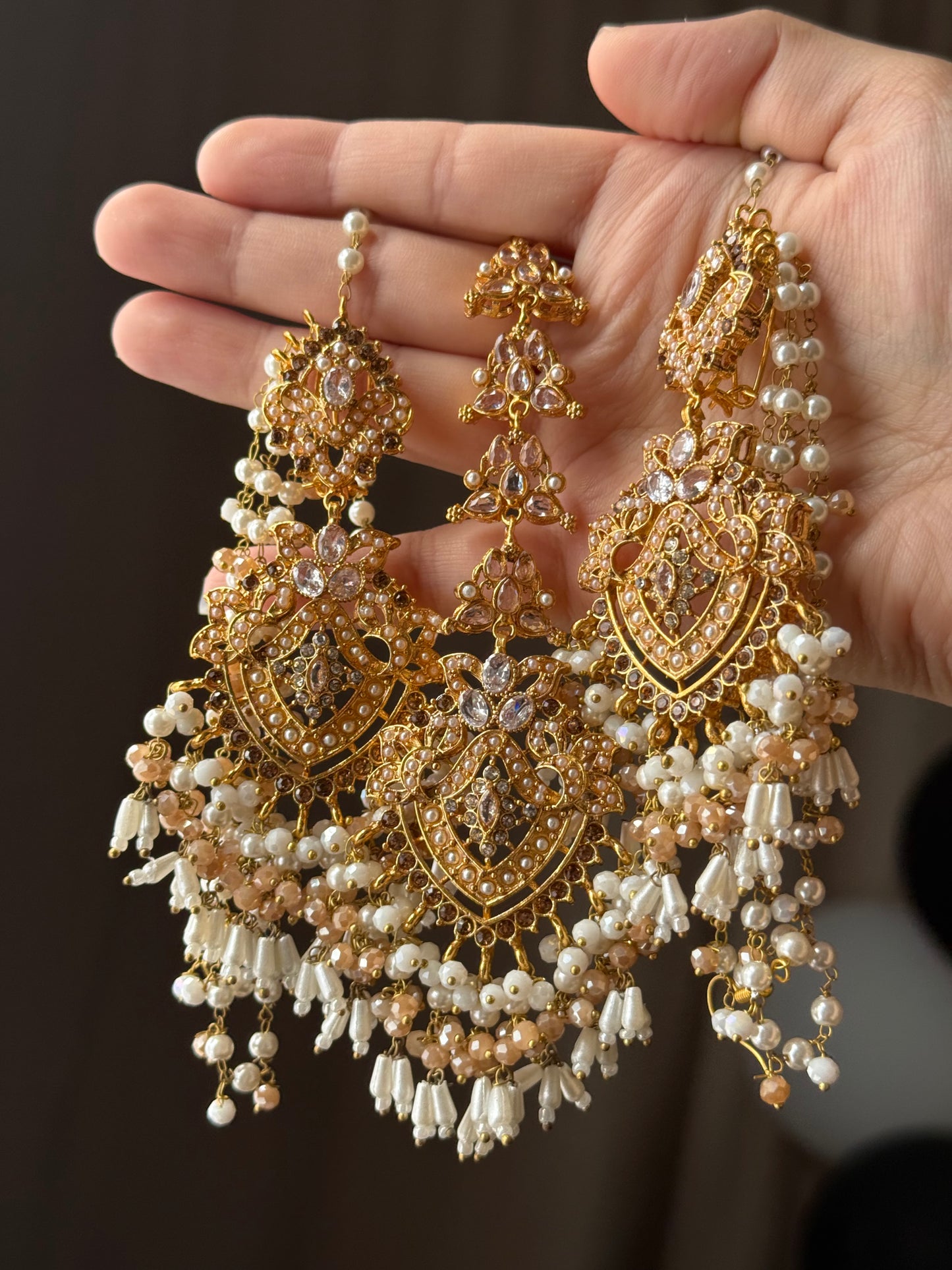 KIARA - Sahara earrings with tikka | available in 13 colours